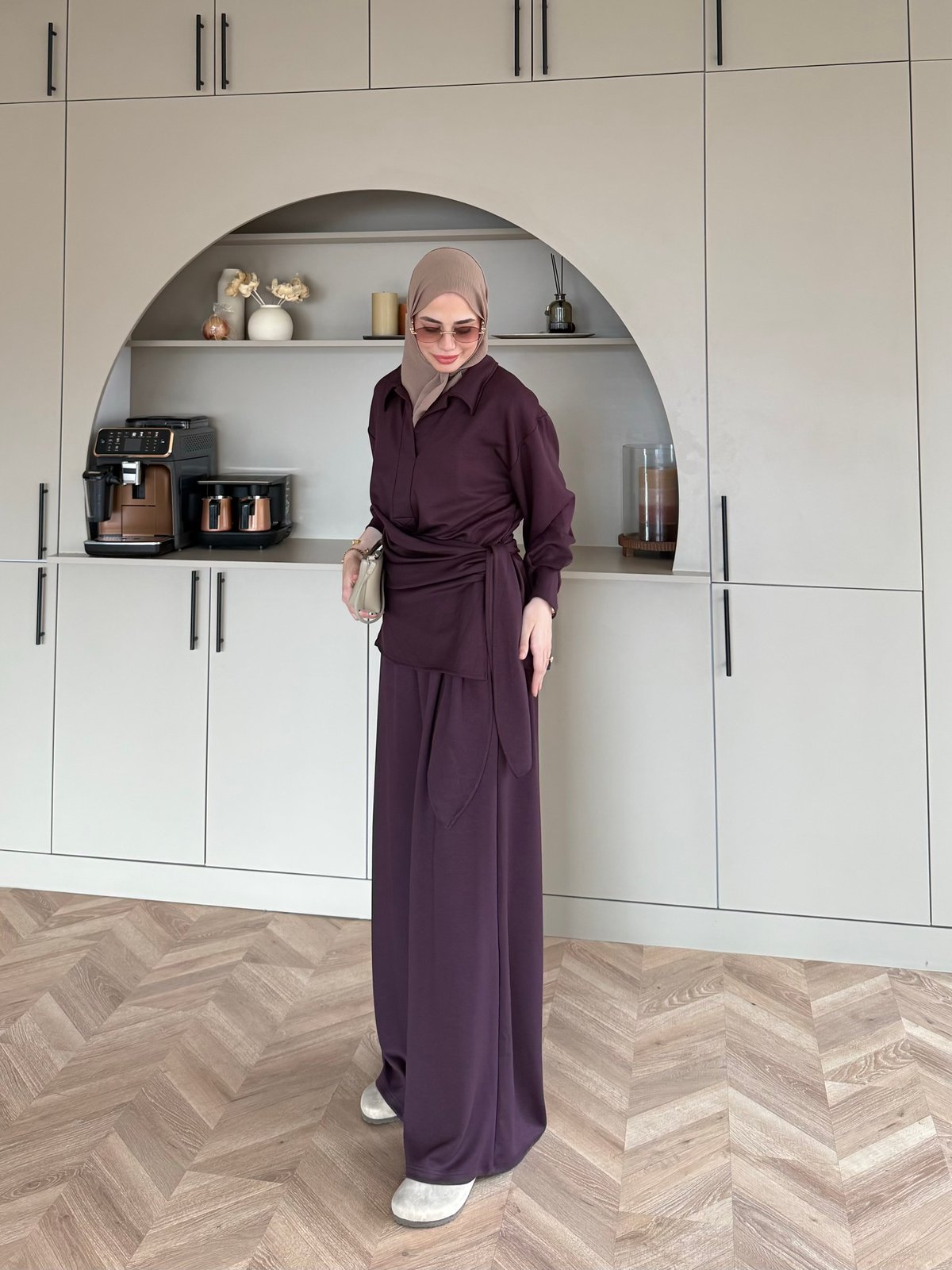 Sirius Oysh Bağlamalı Pantolonlu Takım Mürdüm (8025)