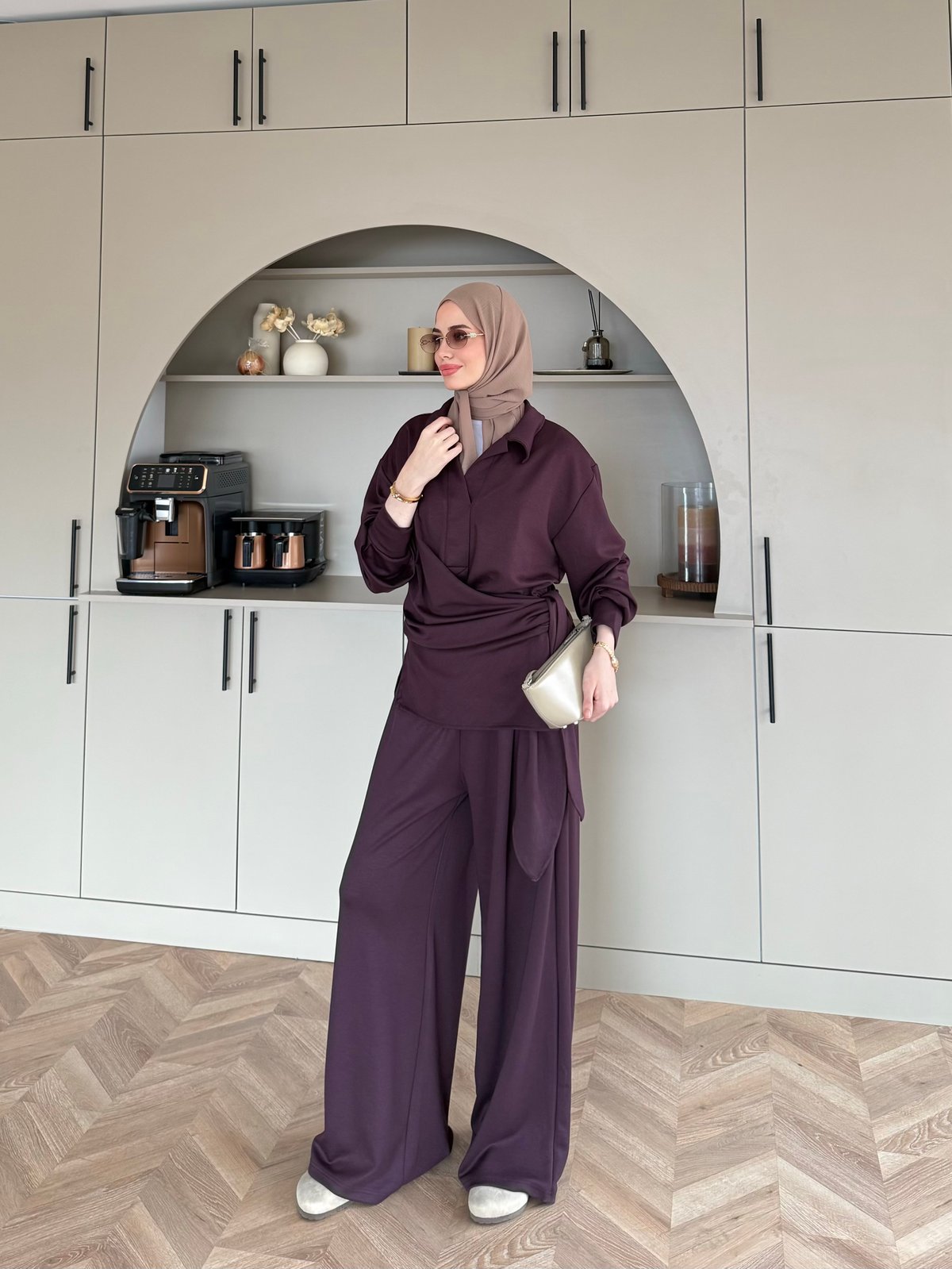 Sirius Oysh Bağlamalı Pantolonlu Takım Mürdüm (8025)