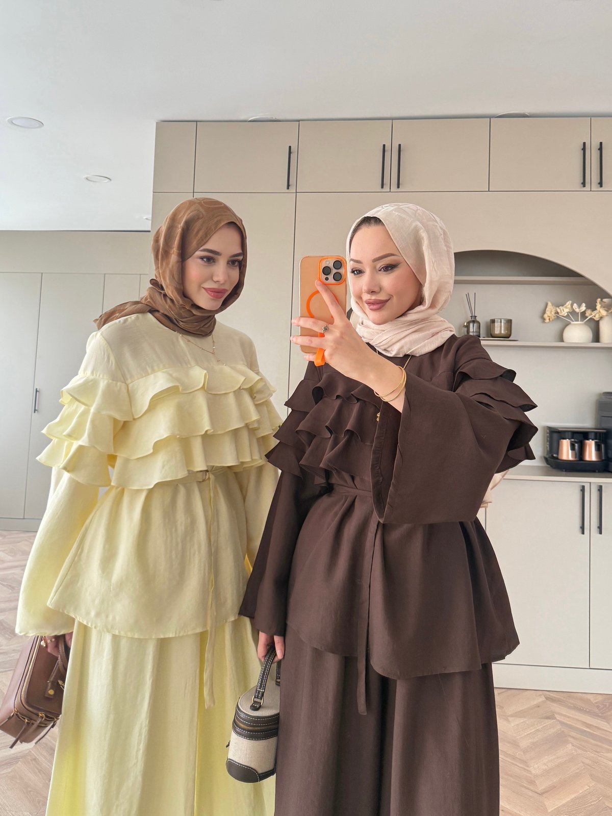 Soleil  Kat Kat Pantolon Takım Acı Kahve (4478)