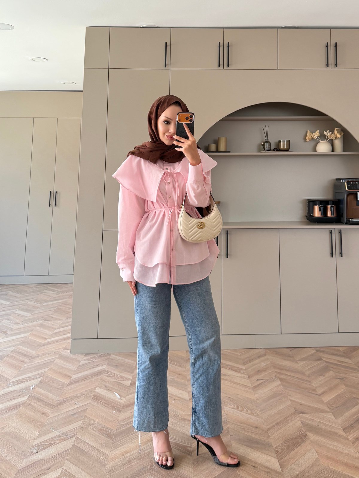 Sorbe Yaka Detaylı Gömlek Pembe (3098)