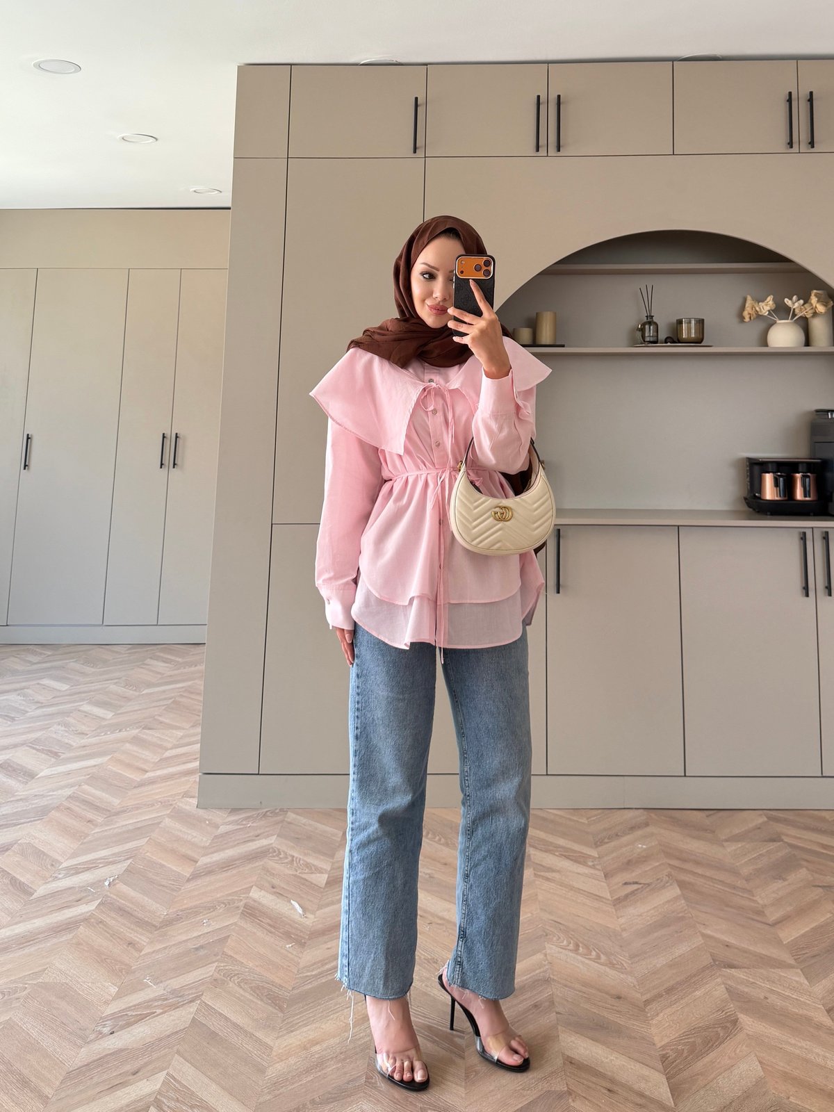 Sorbe Yaka Detaylı Gömlek Pembe (3098)