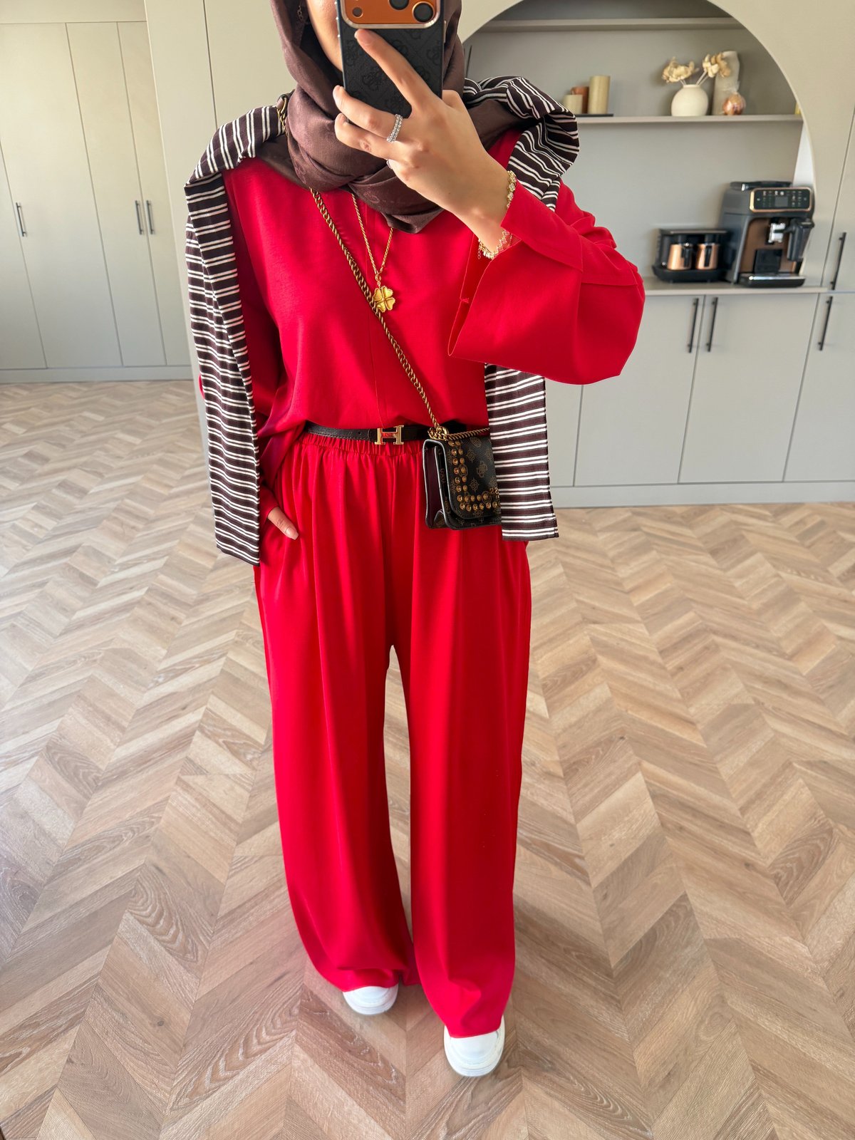 Spoon Oysh Pantolonlu Takım Kırmızı (2378)