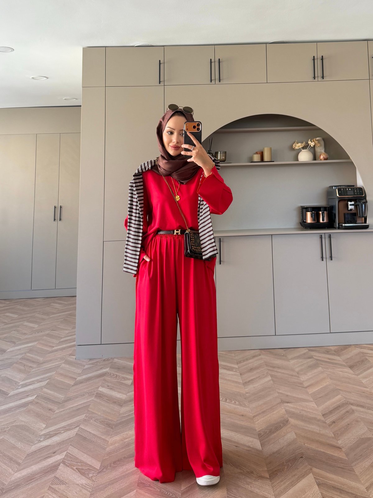 Spoon Oysh Pantolonlu Takım Kırmızı (2378)