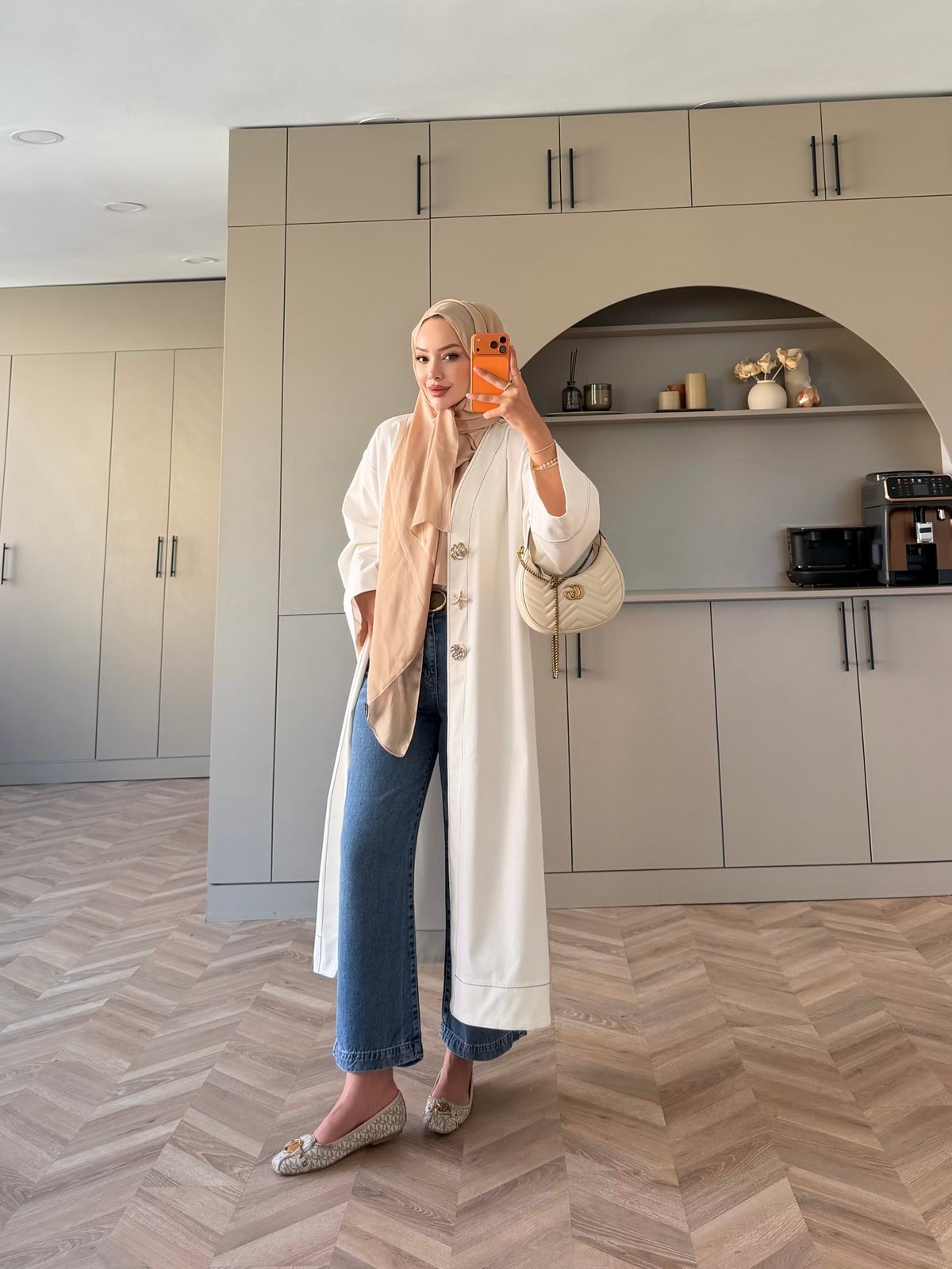 Star Kimono Kot Ceket Ekru 