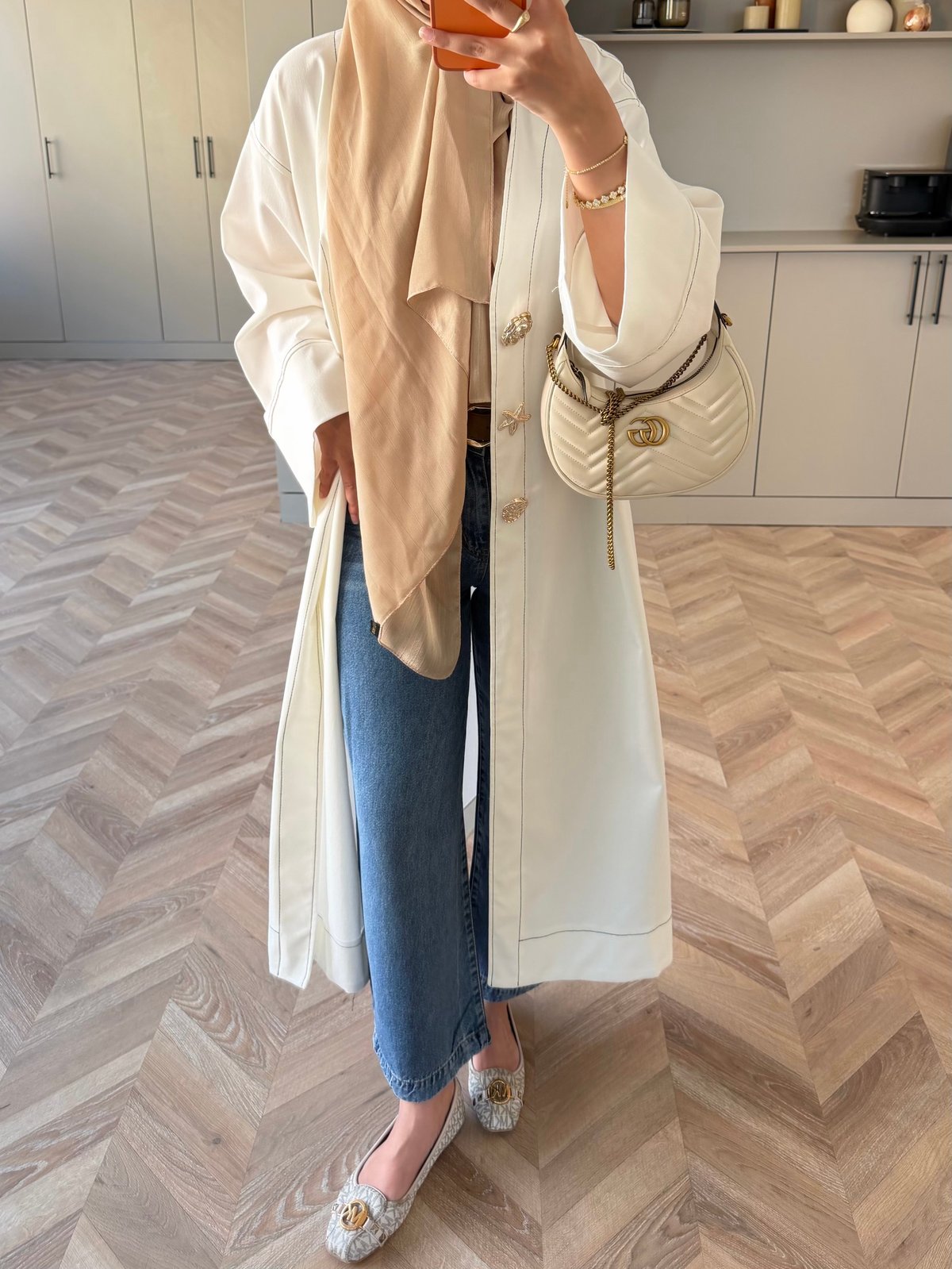 Star Kimono Kot Ceket Ekru 