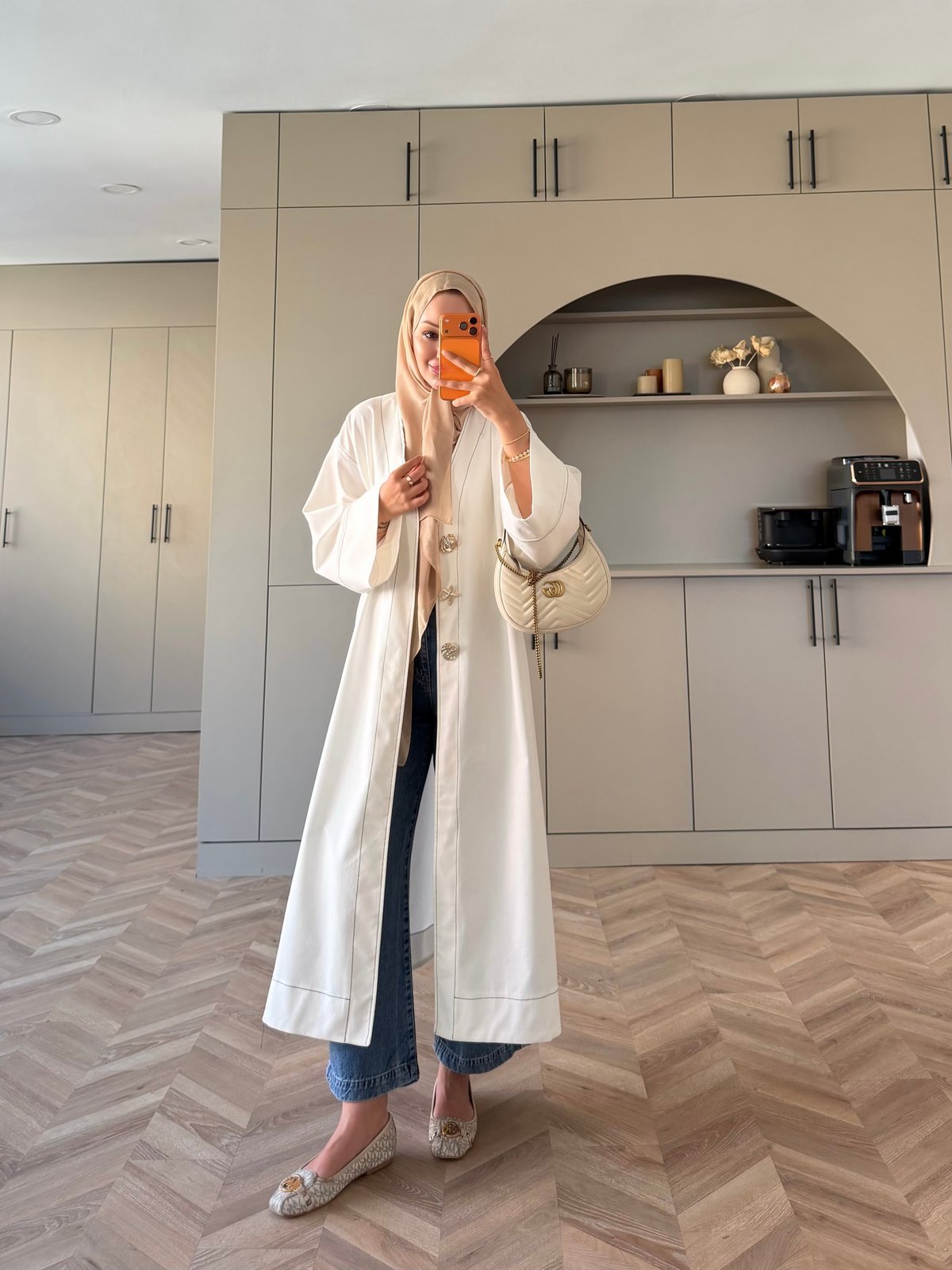 Star Kimono Kot Ceket Ekru 
