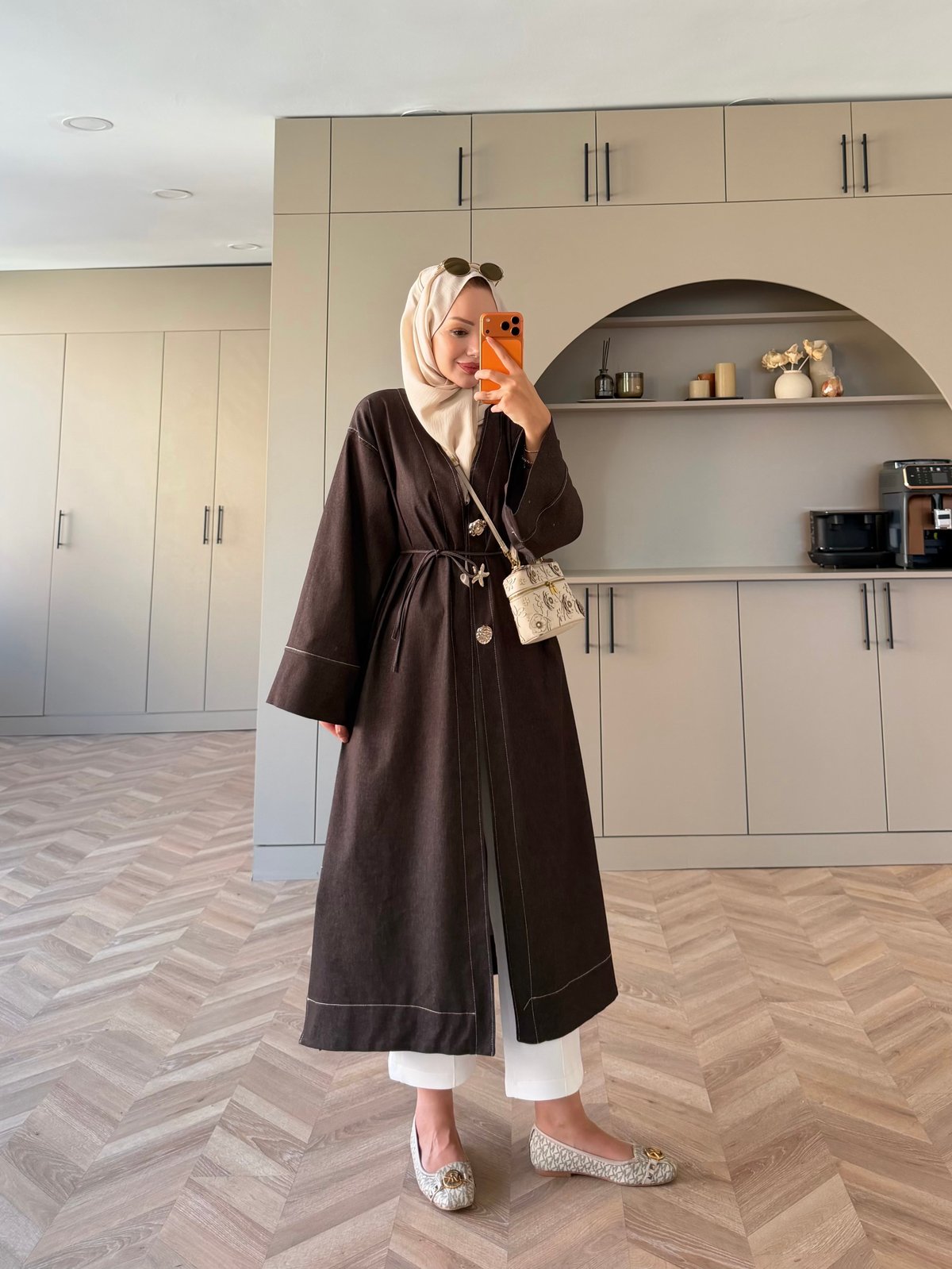 Star Kimono Kot Ceket Kahve (0070)
