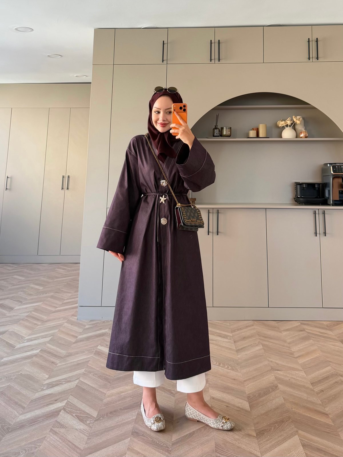 Star Kimono Kot Ceket Mürdüm (0070)