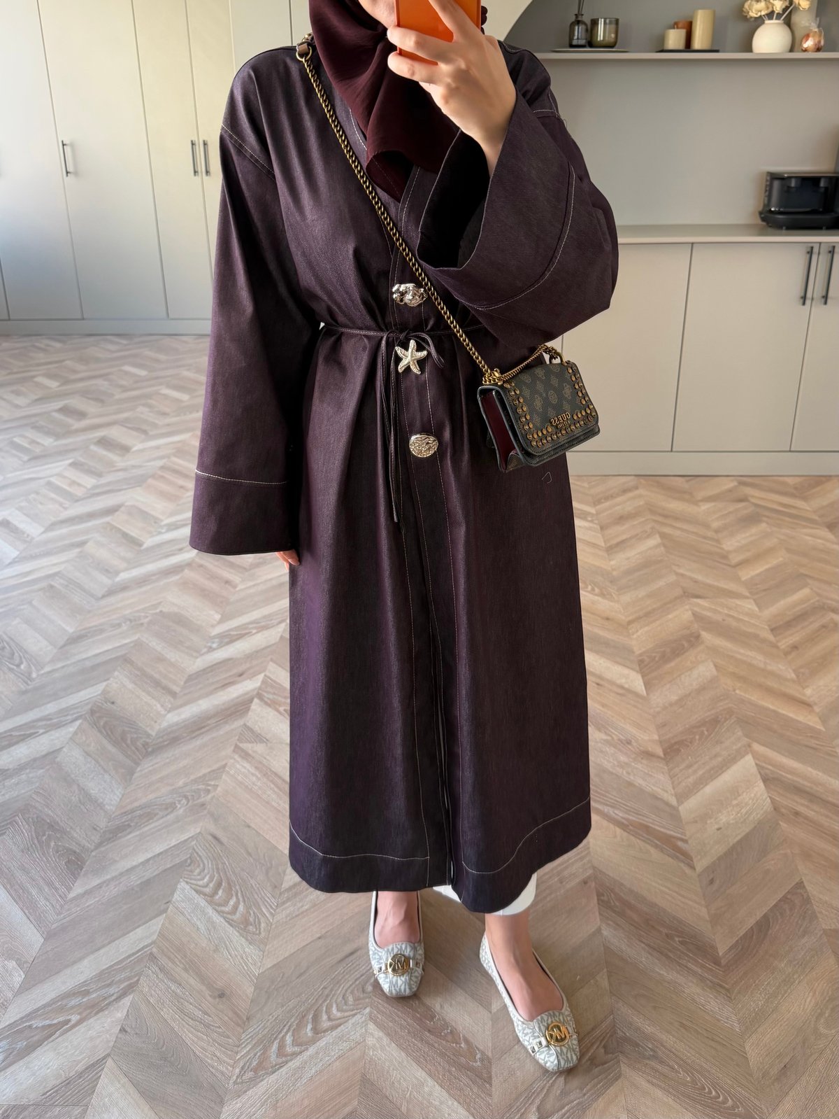 Star Kimono Kot Ceket Mürdüm (0070)