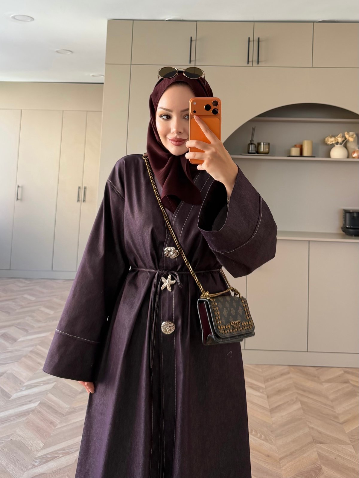 Star Kimono Kot Ceket Mürdüm (0070)