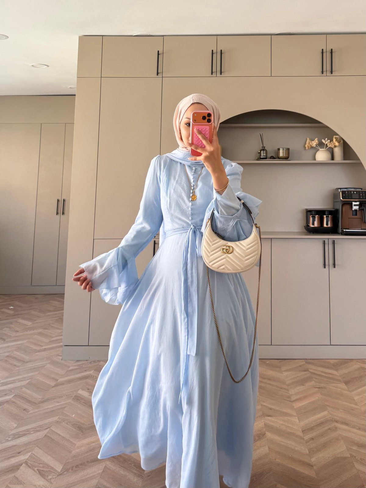 Stone Şallı Elbise Mavi (26177)