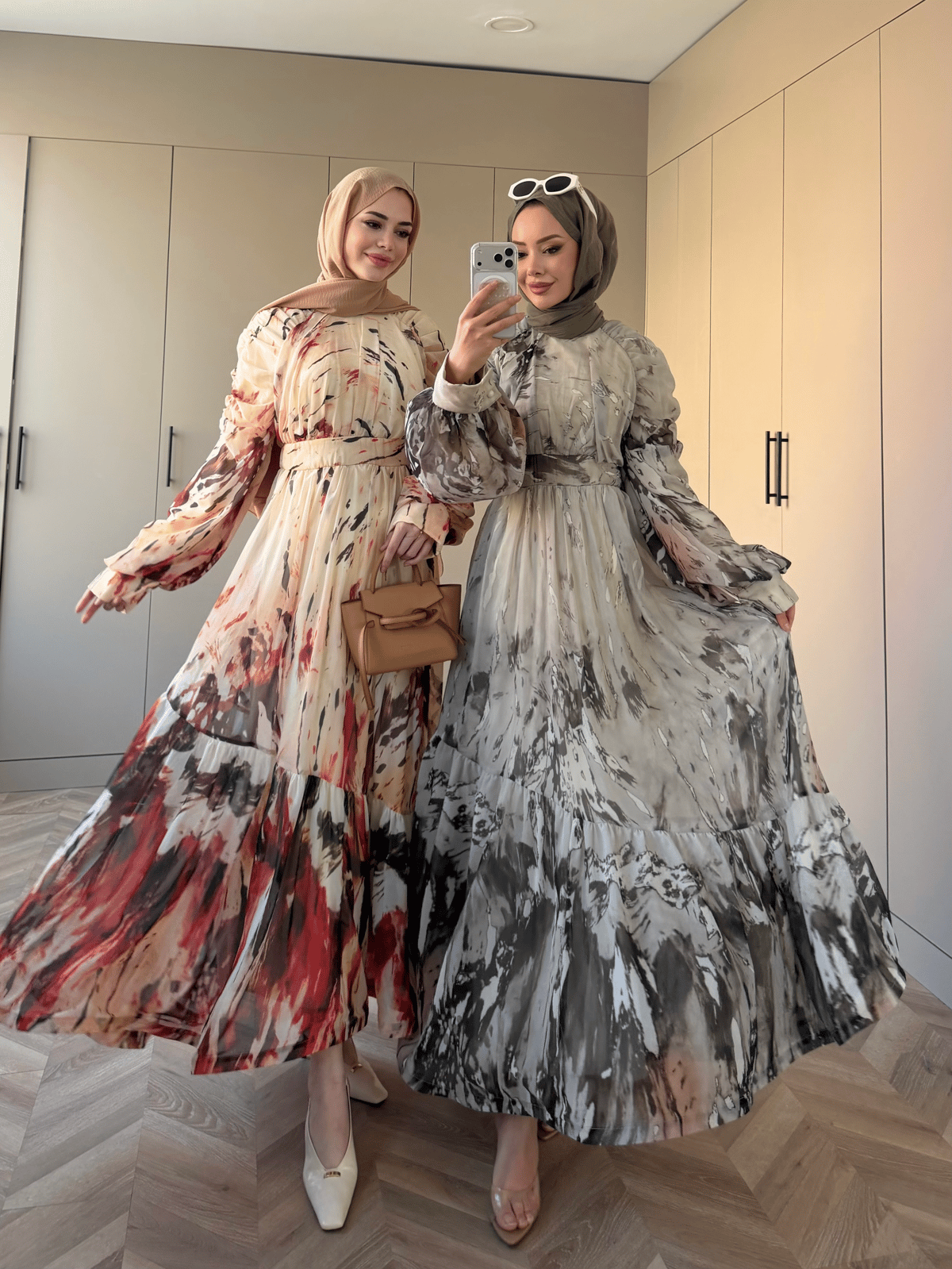 Swetlana Şifon Elbise Bordo (5743)