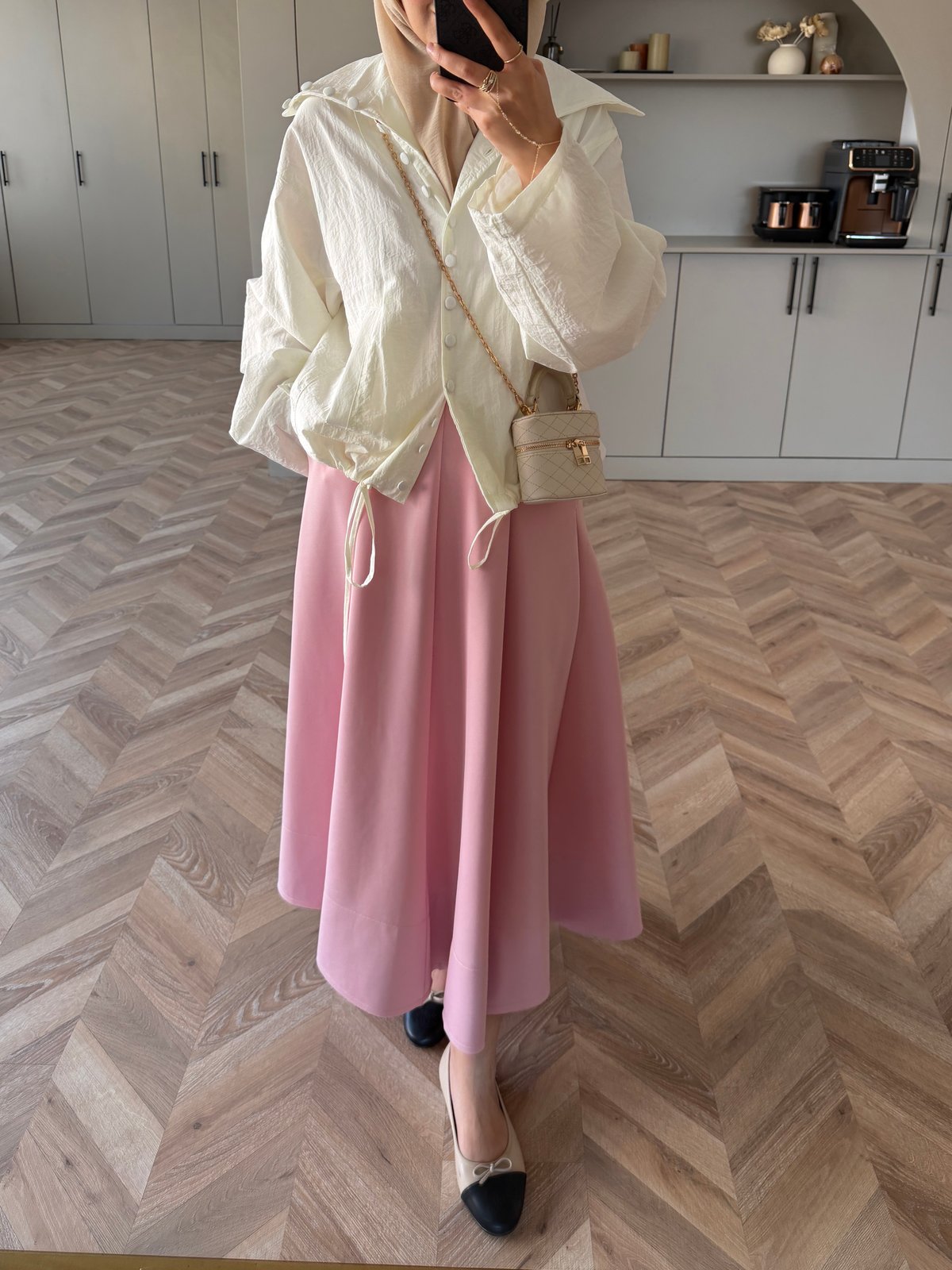 Tailor Düğmeli Yağmurluk Beyaz (2383)