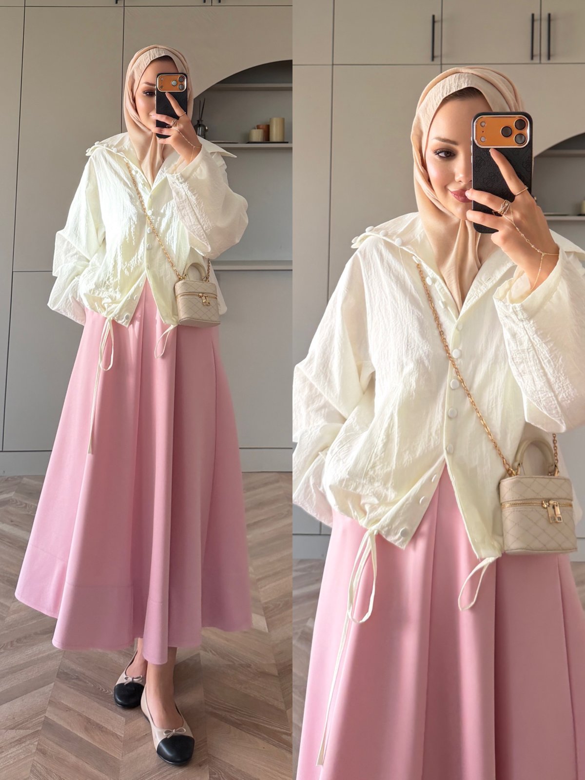 Tailor Düğmeli Yağmurluk Beyaz (2383)