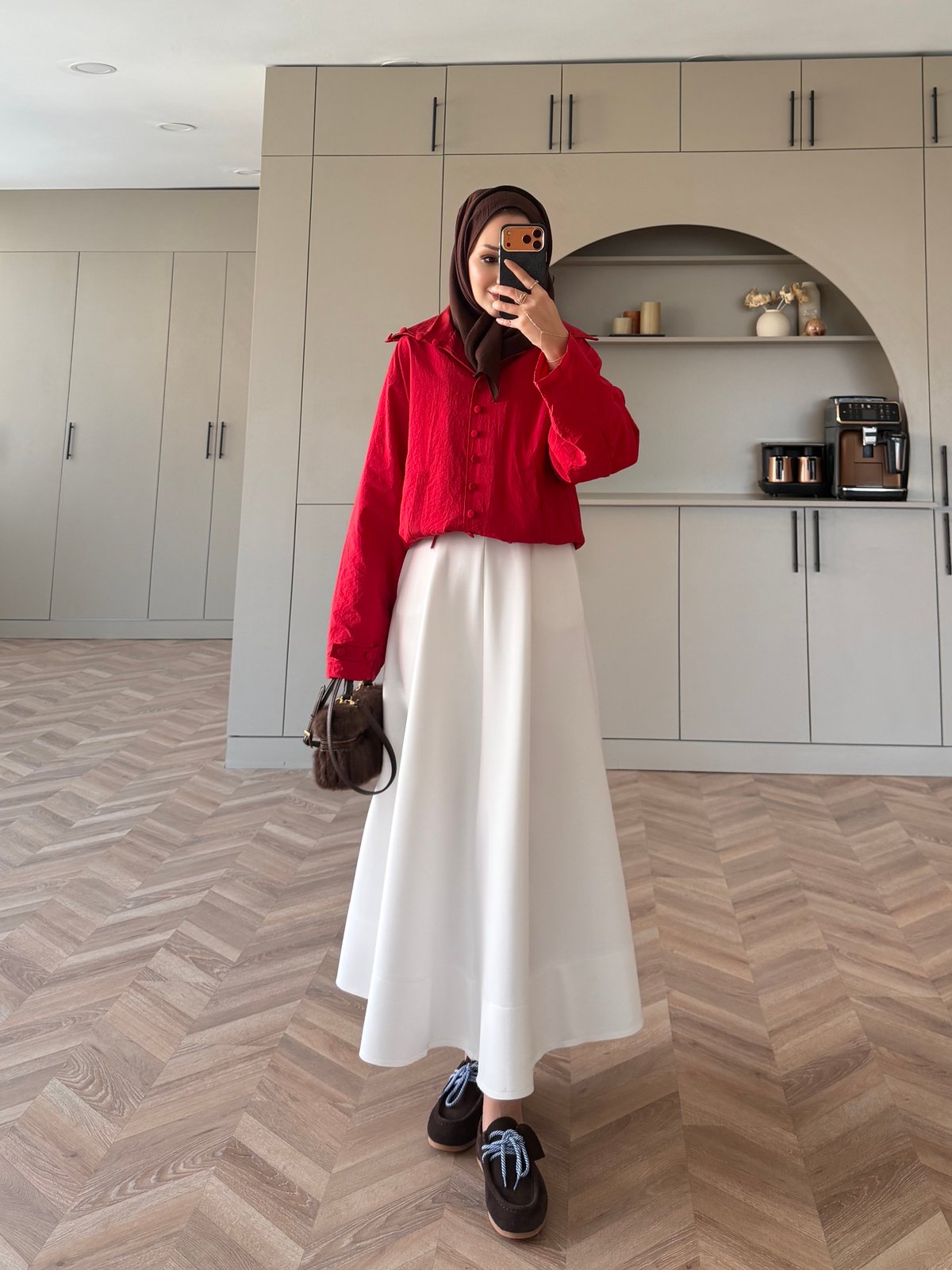 Tailor Düğmeli Yağmurluk Kırmızı (2383)