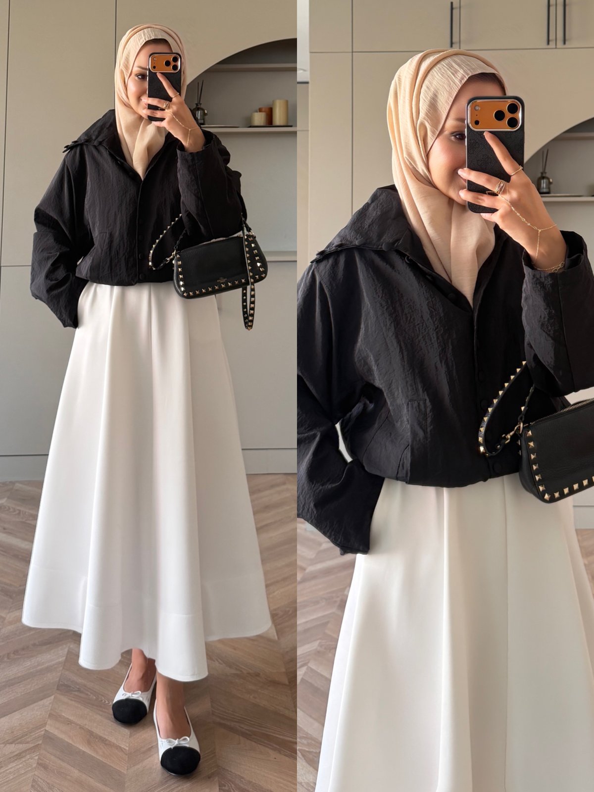 Leyla Düğmeli Yağmurluk Siyah (2383)