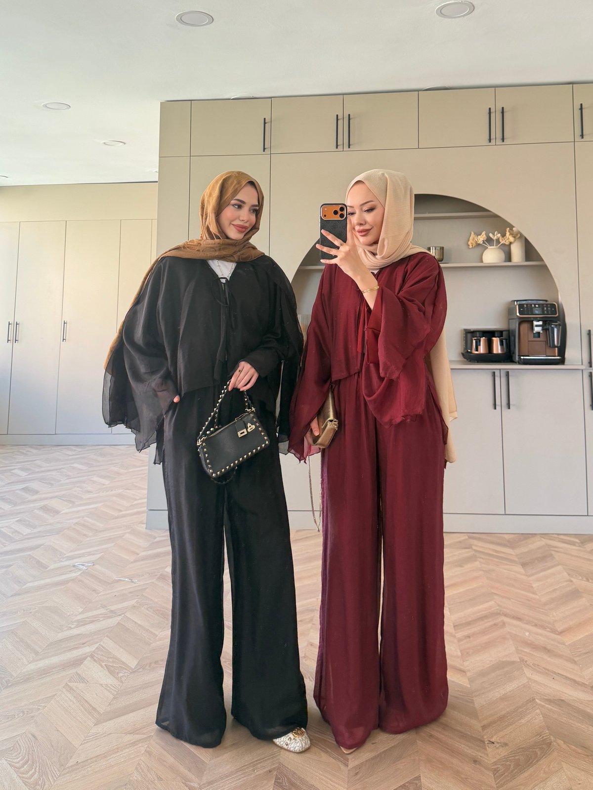 Talyra Pelerinli Pantolon Takım Bordo (5803)