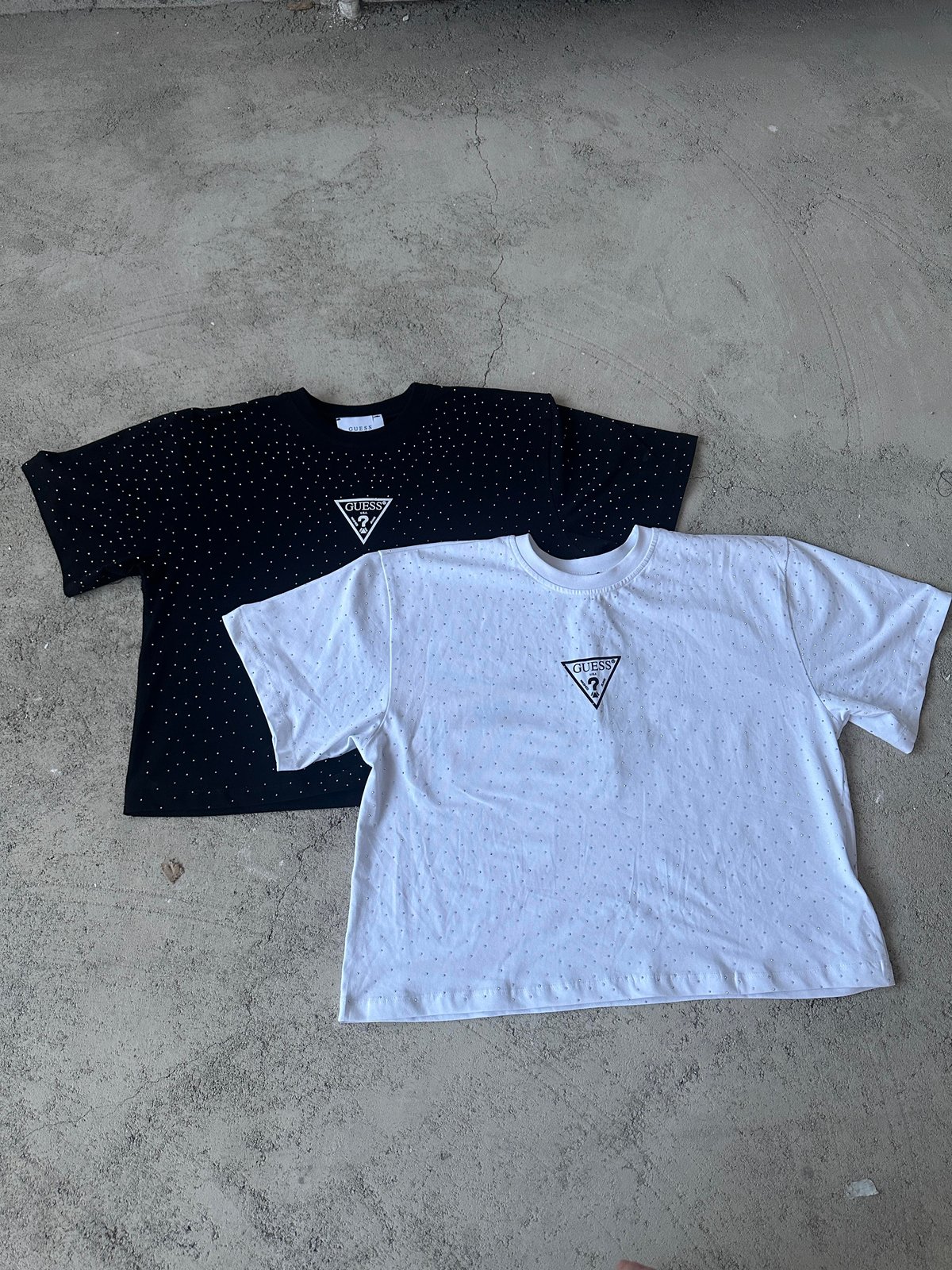 Taşlı Tshirt Beyaz