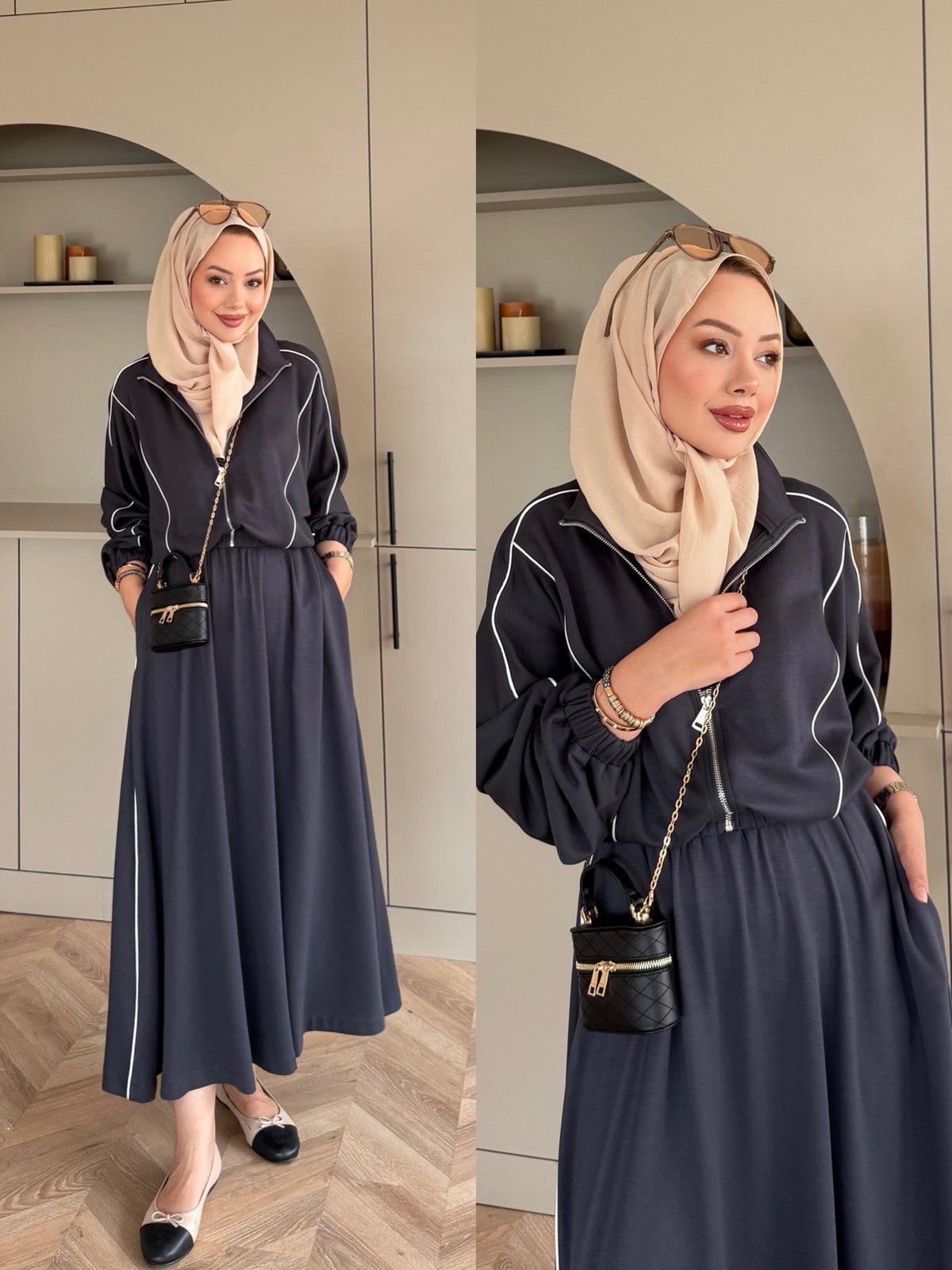 Tiana Oysh Etekli Takım Antrasit (4553)