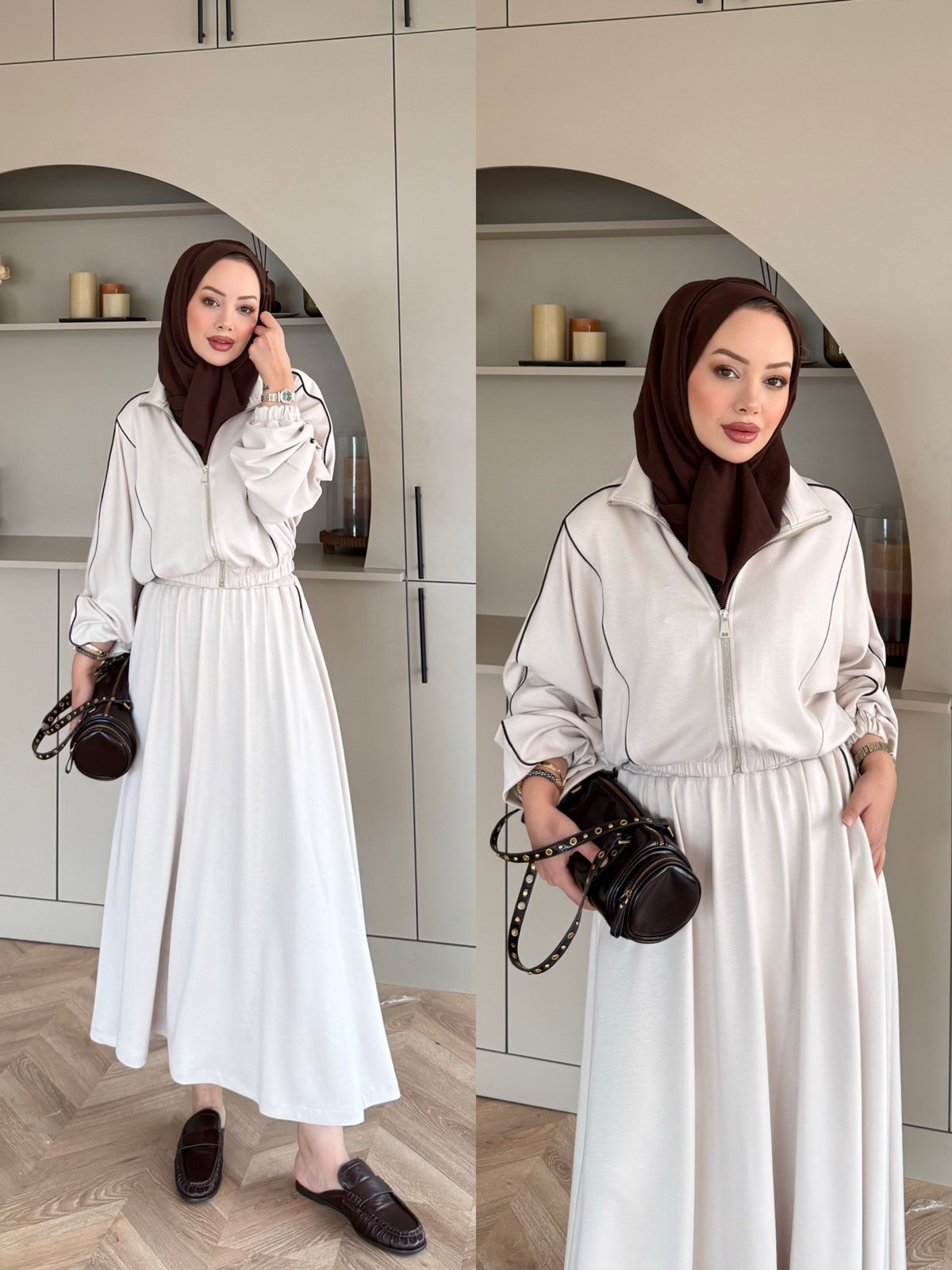 Tiana Oysh Etekli Takım Bej (4553)