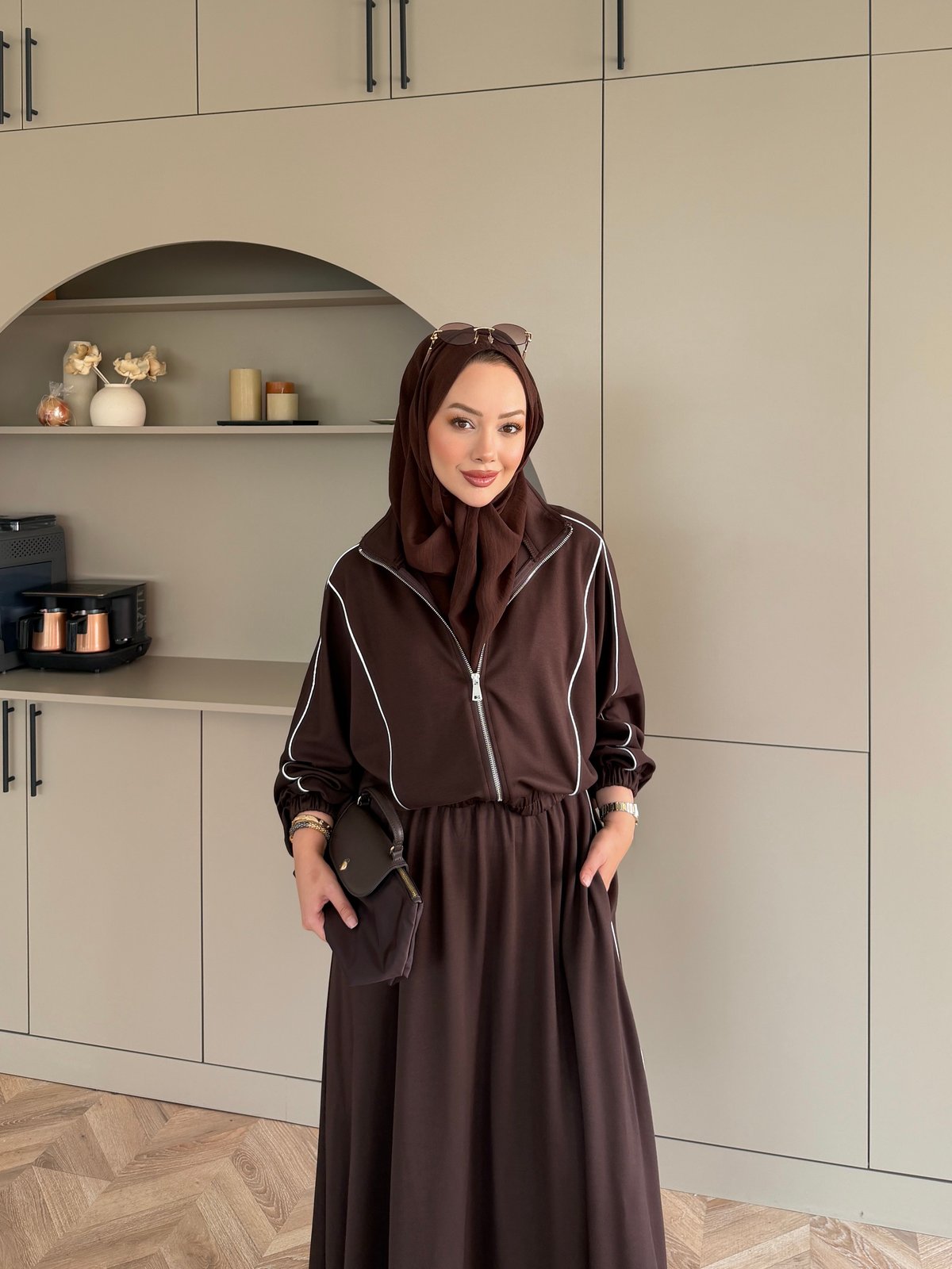 Tiana Oysh Etekli Takım Kahve (4553)