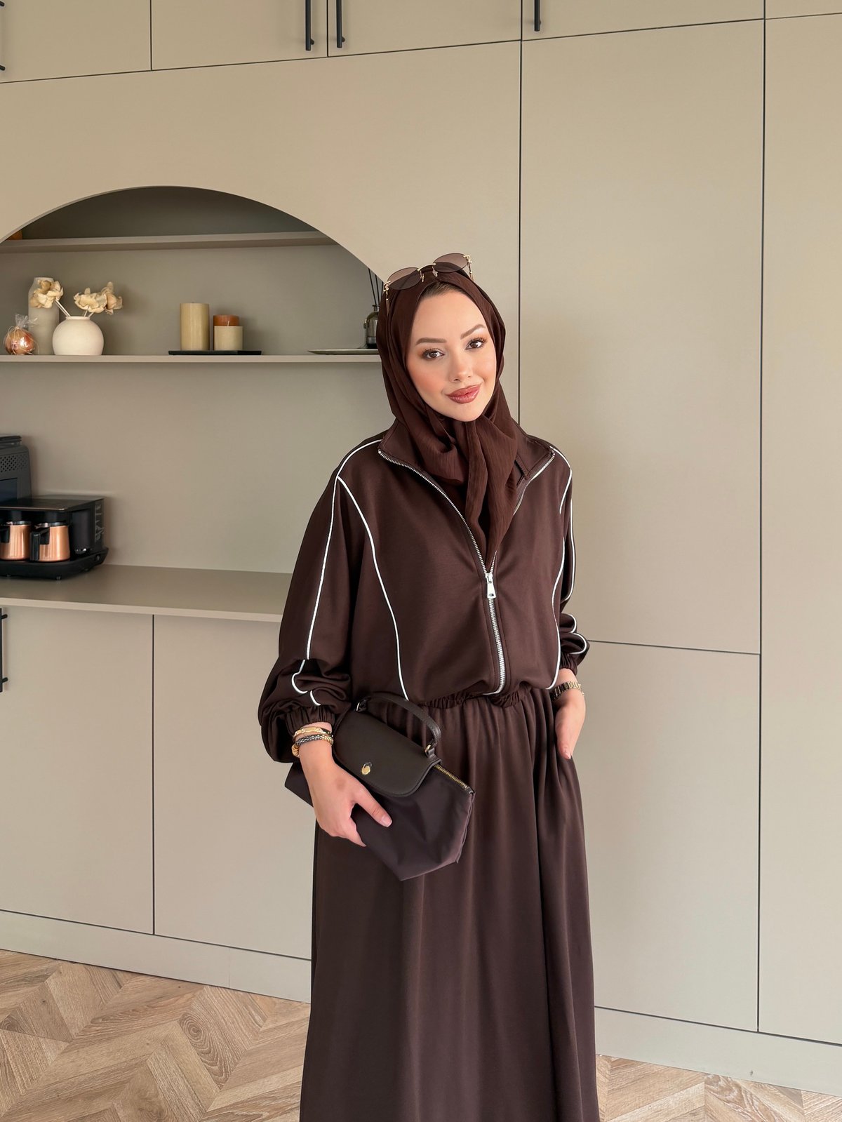 Tiana Oysh Etekli Takım Kahve (4553)