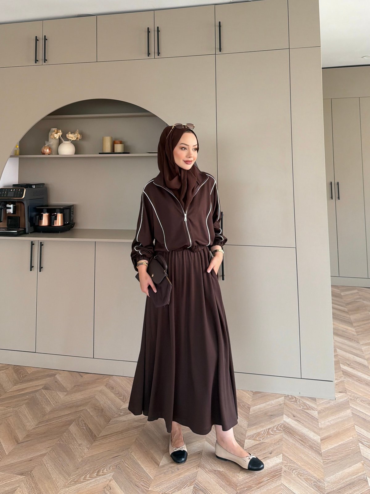 Tiana Oysh Etekli Takım Kahve (4553)