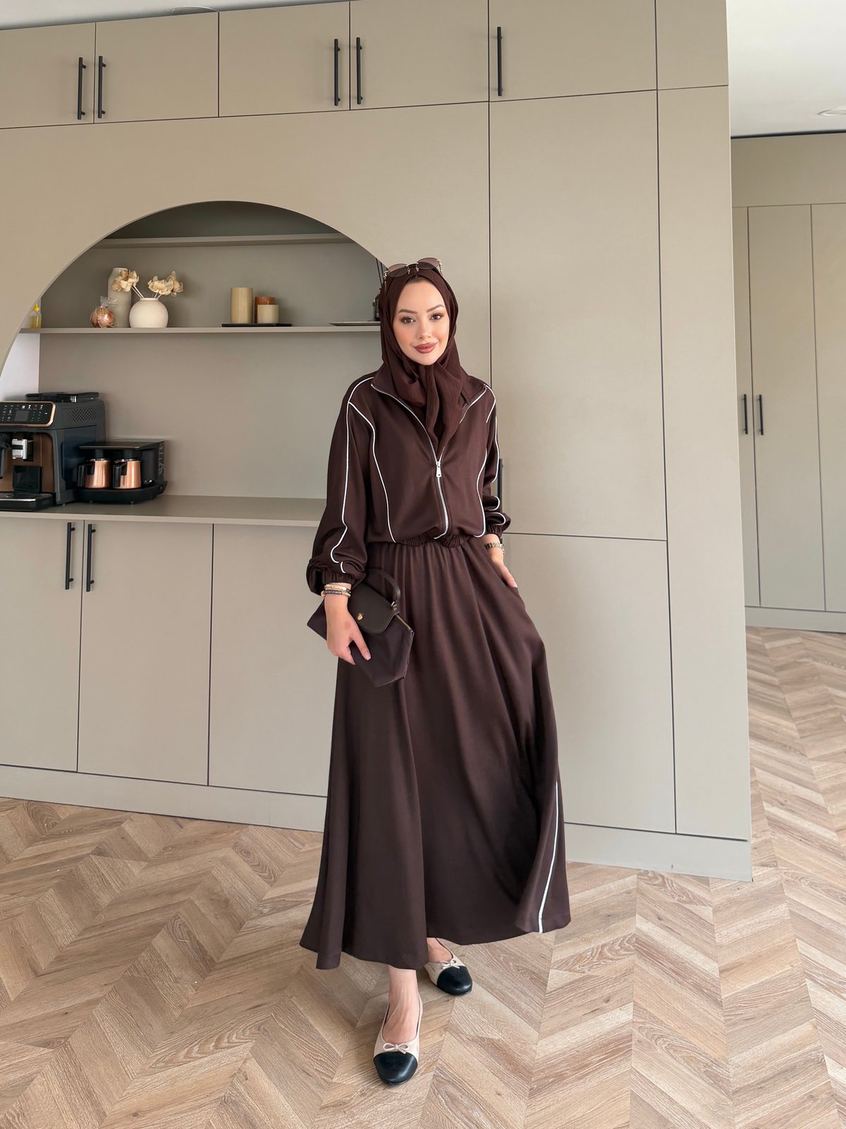 Tiana Oysh Etekli Takım Kahve (4553)
