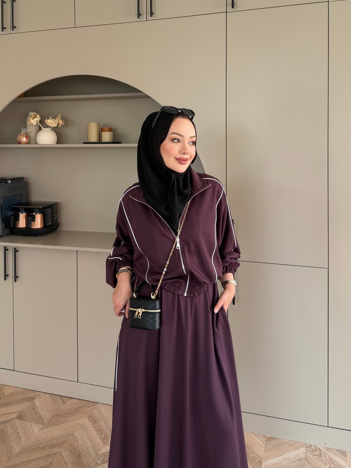 Tiana Oysh Etekli Takım Mürdüm (4553)
