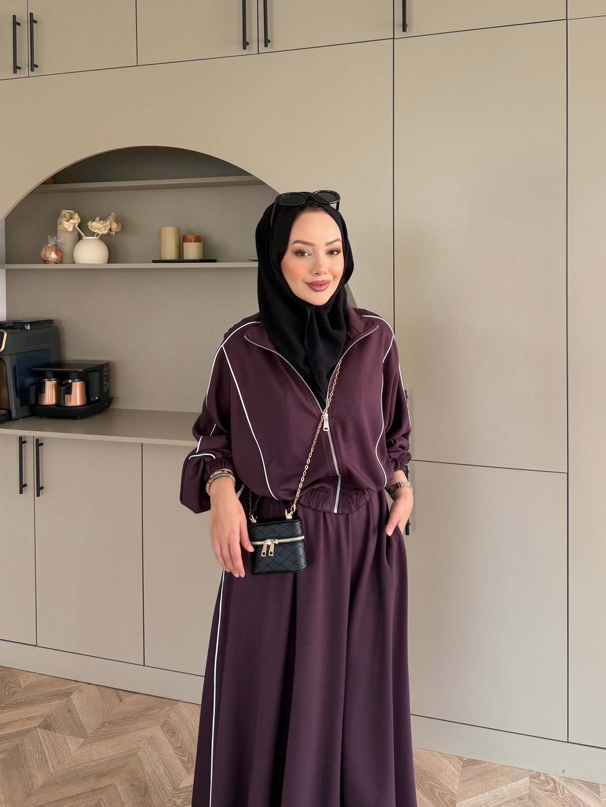 Tiana Oysh Etekli Takım Mürdüm (4553)