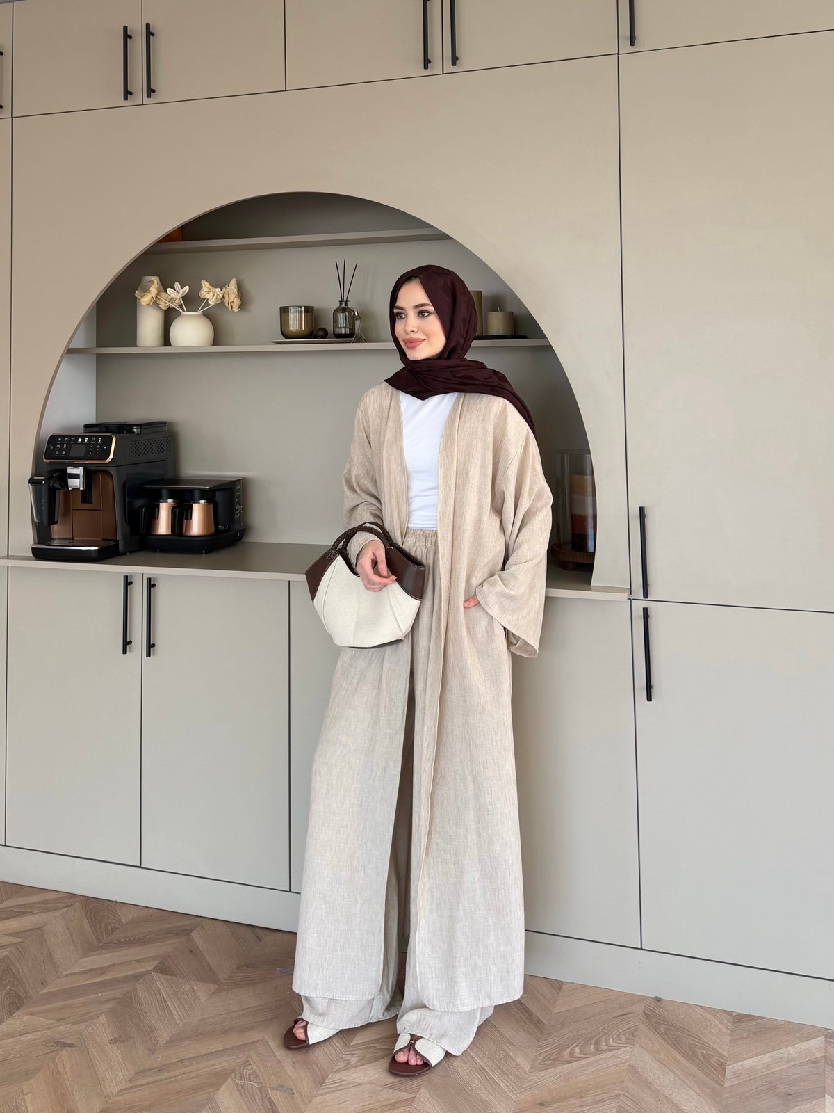Tokyo Yırtmaçlı Kimono Pantolonlu Takım (5813)