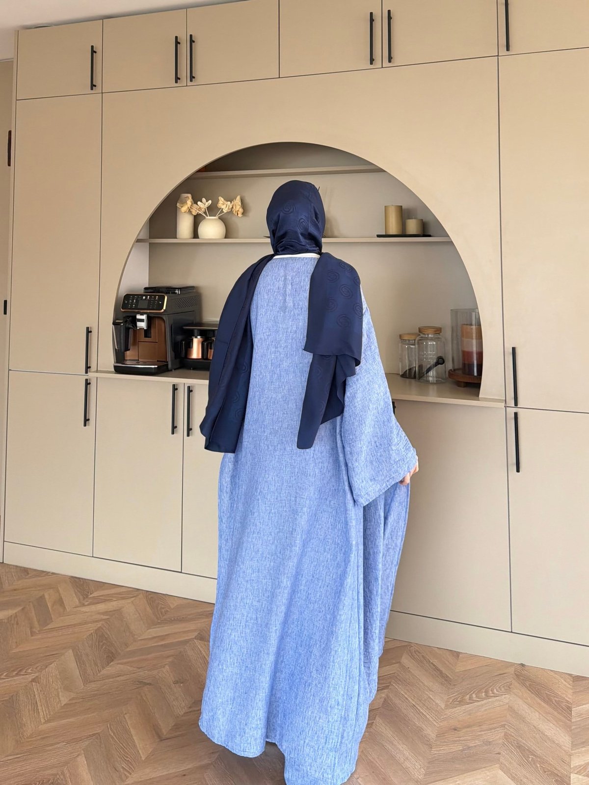 Tokyo Yırtmaçlı Kimono Pantolonlu Takım Mavi (5813)