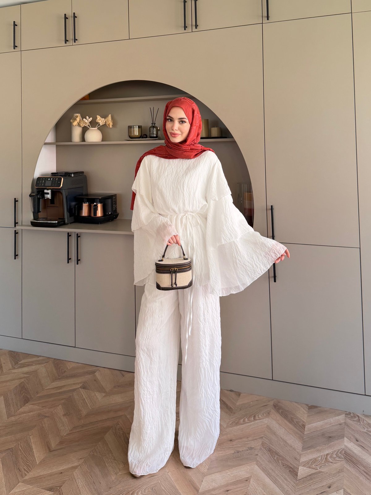 Tuay Kat Kat Pantolonlu Takım Beyaz (4503)