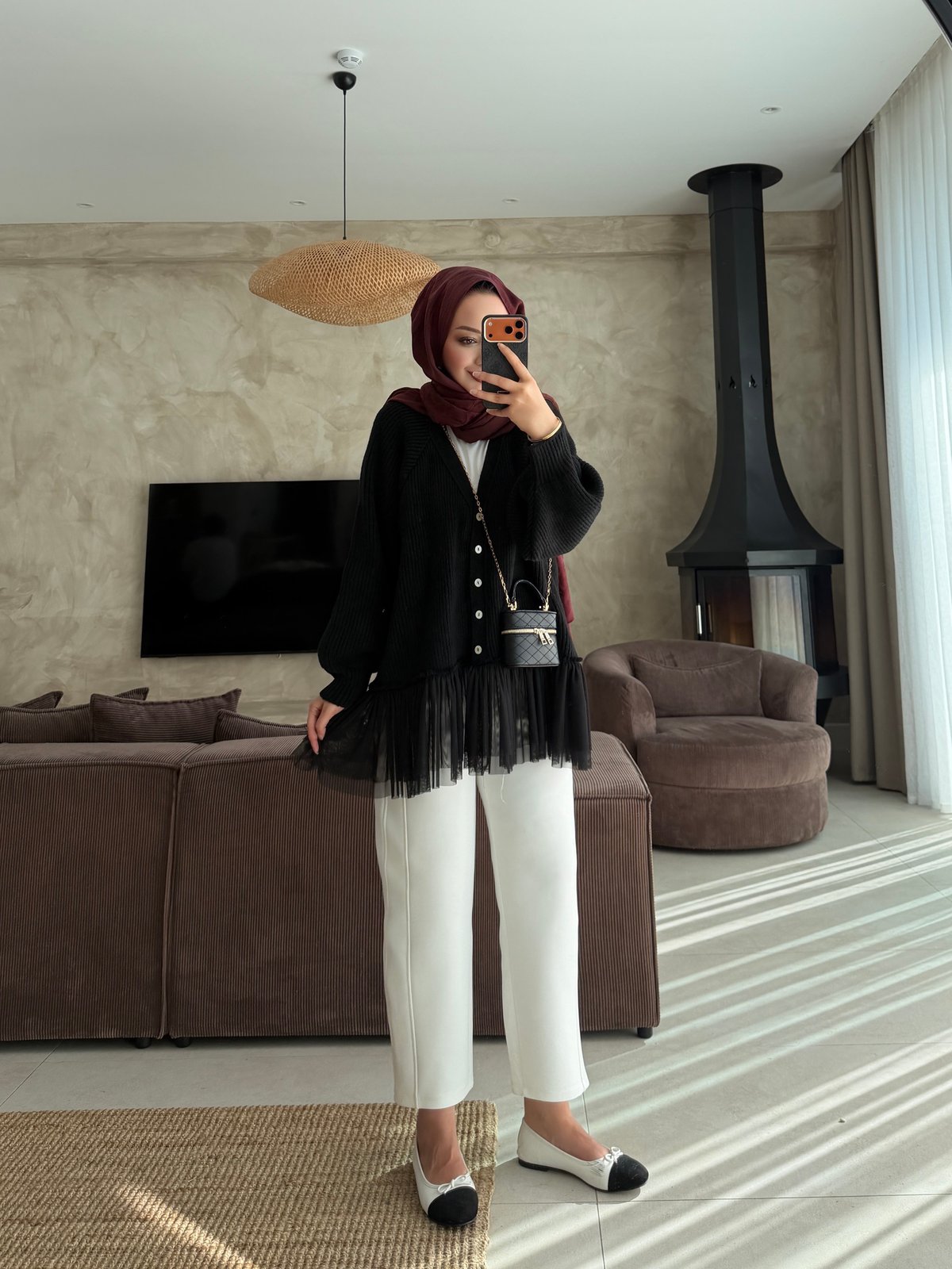Tüllü Hırka Siyah (1101)