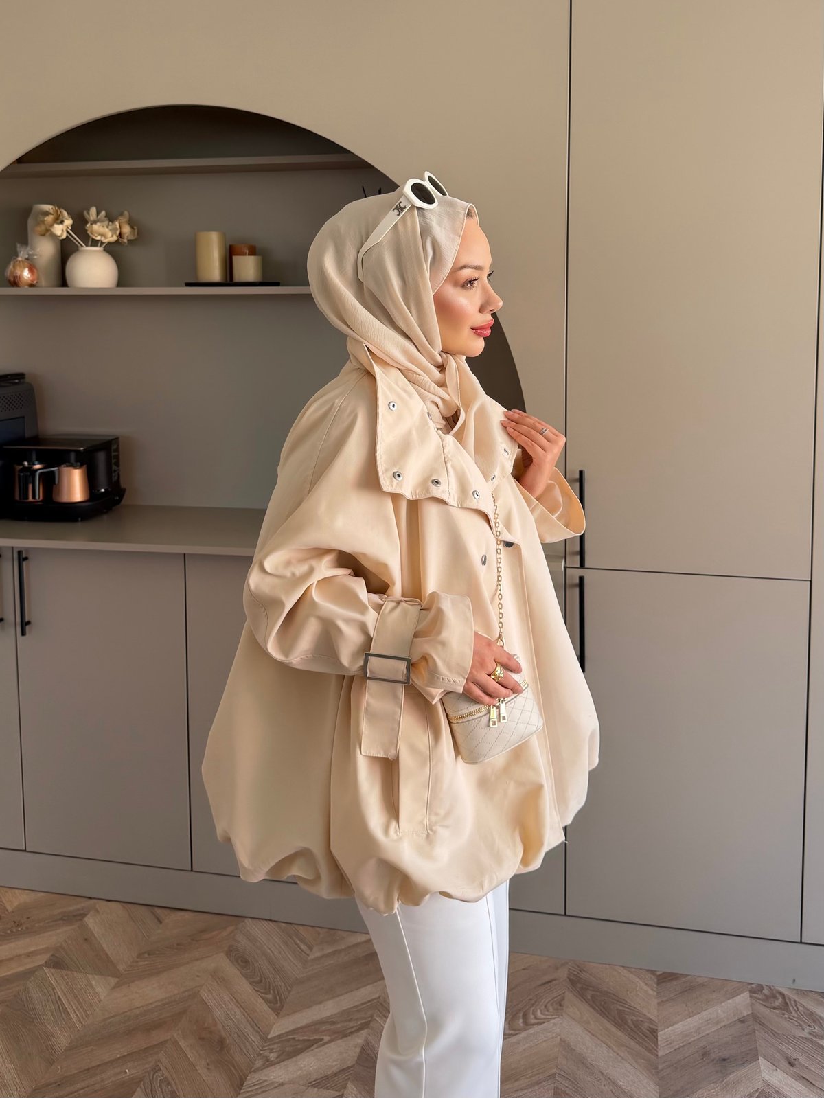Tuya Çıtçıtlı Bomber Ceket Bej (4568) 