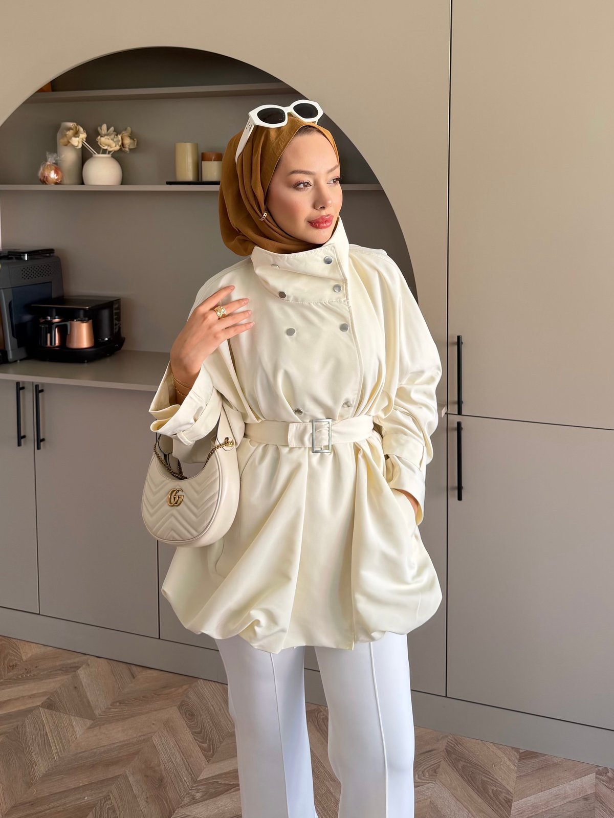 Tuya Çıtçıtlı Bomber Ceket Beyaz (4568)
