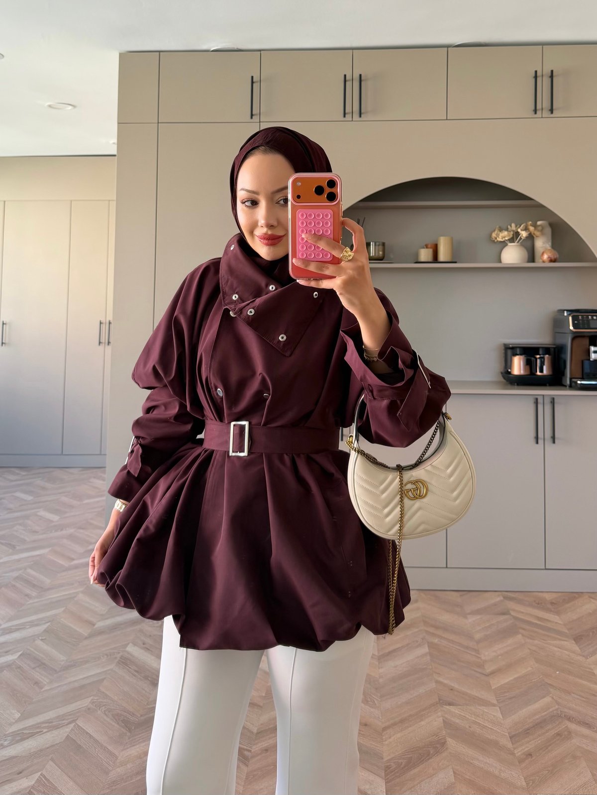 Tuya Çıtçıtlı Bomber Ceket Bordo (4568)