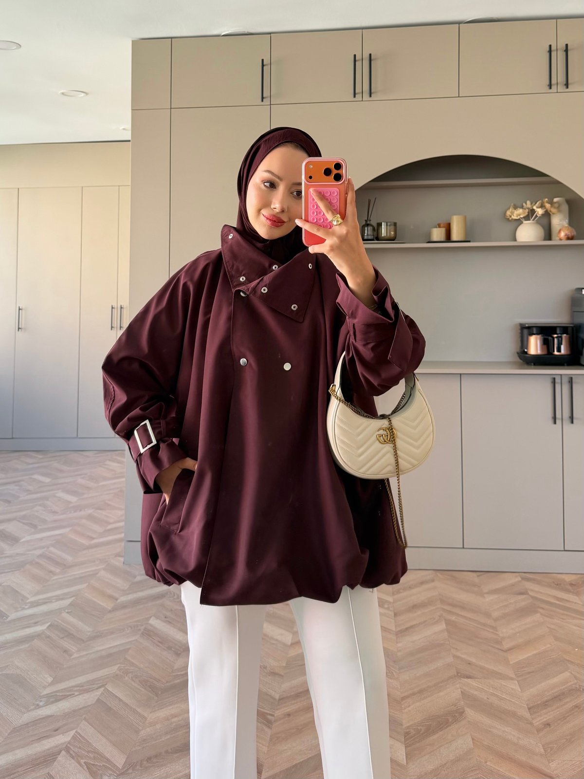 Tuya Çıtçıtlı Bomber Ceket Bordo (4568)
