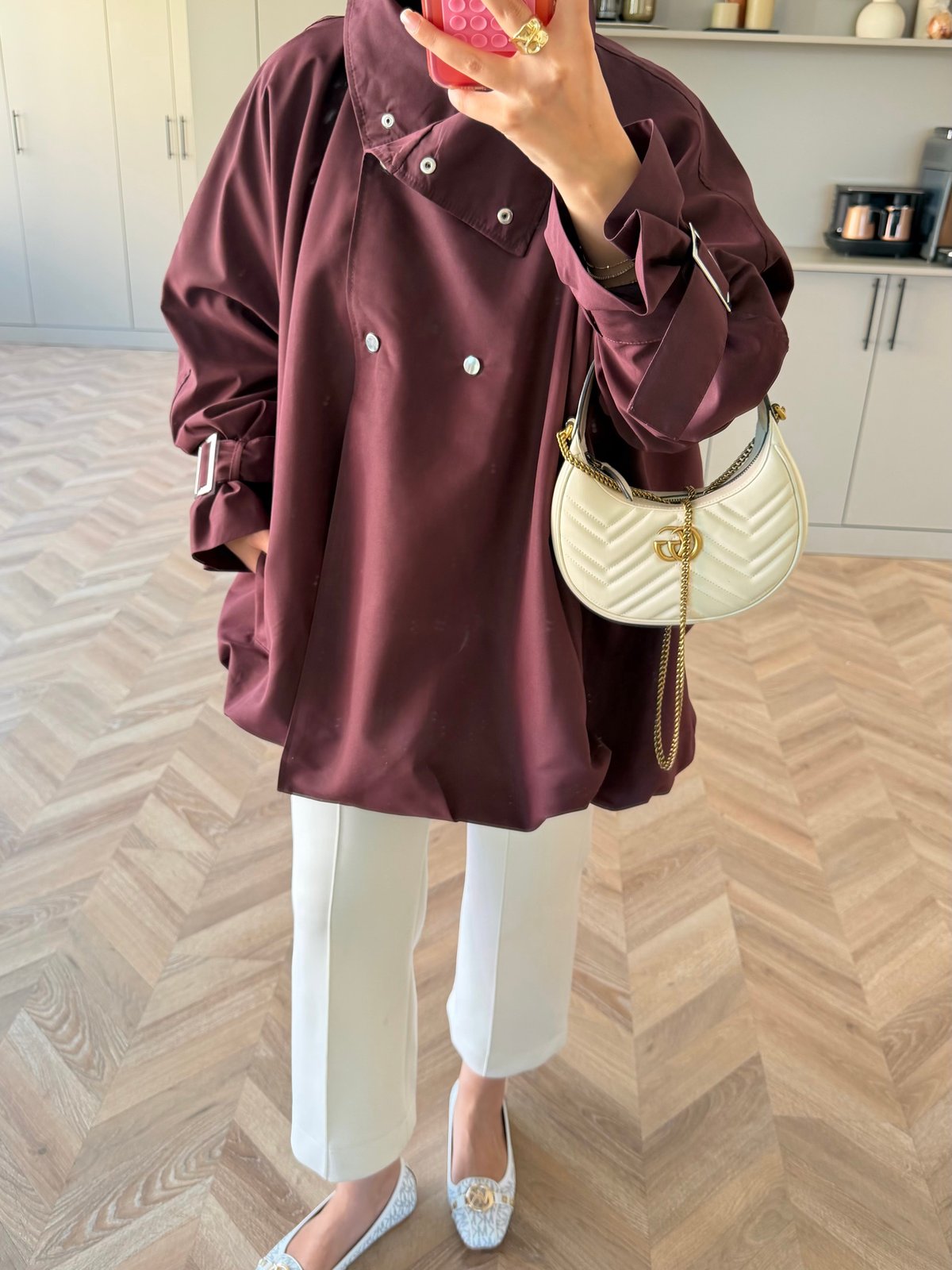 Tuya Çıtçıtlı Bomber Ceket Bordo (4568)