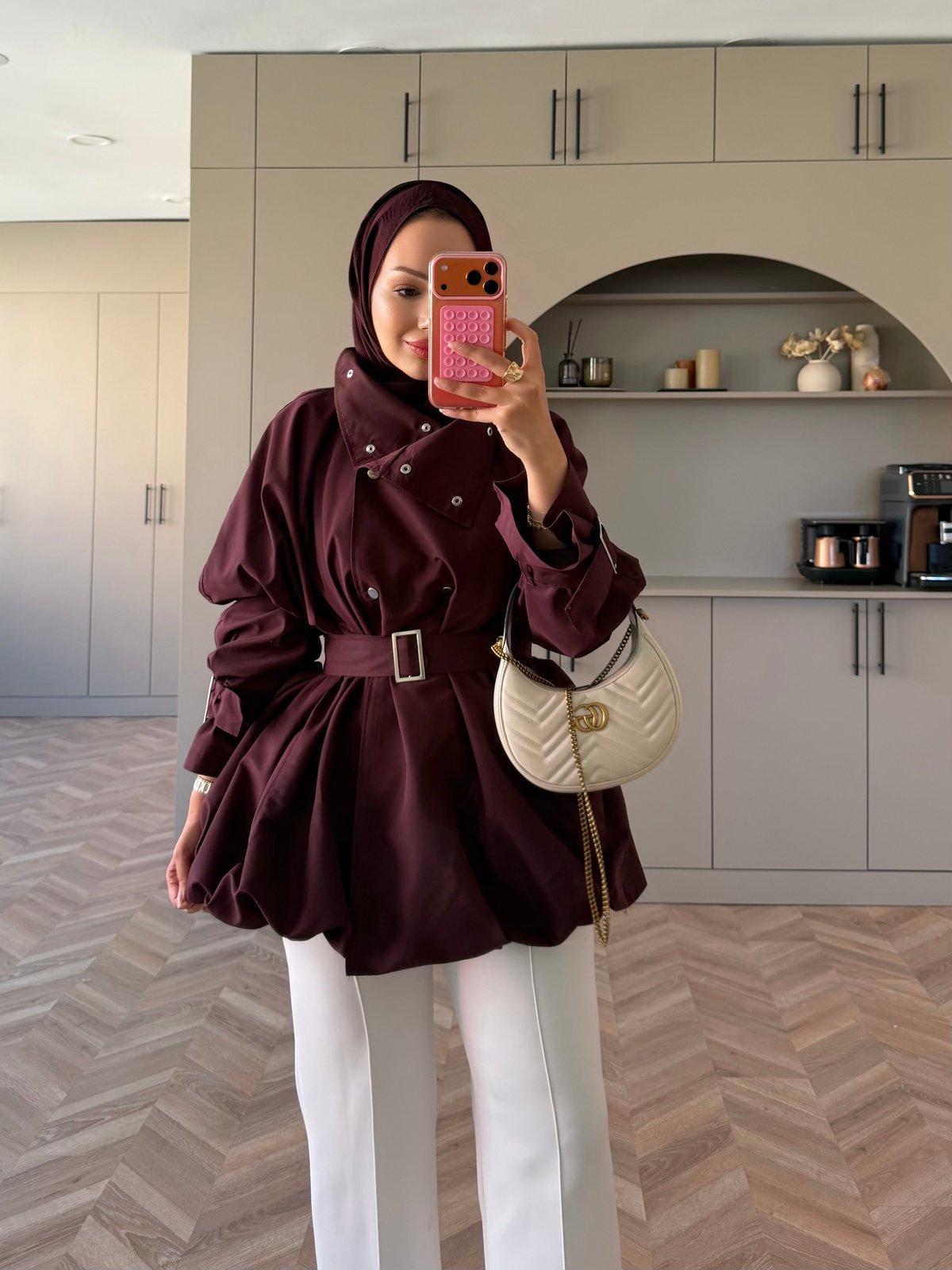 Tuya Çıtçıtlı Bomber Ceket Bordo (4568)