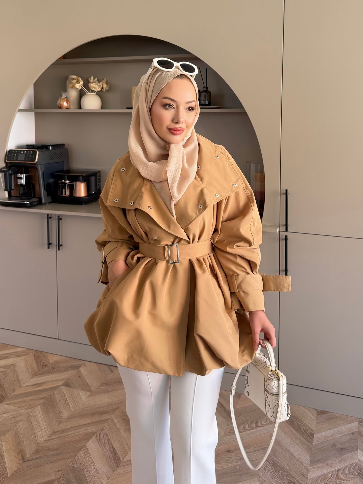 Tuya Çıtçıtlı Bomber Ceket Camel (4568)