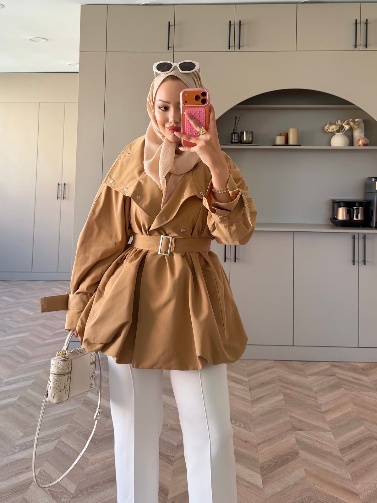 Tuya Çıtçıtlı Bomber Ceket Camel (4568)