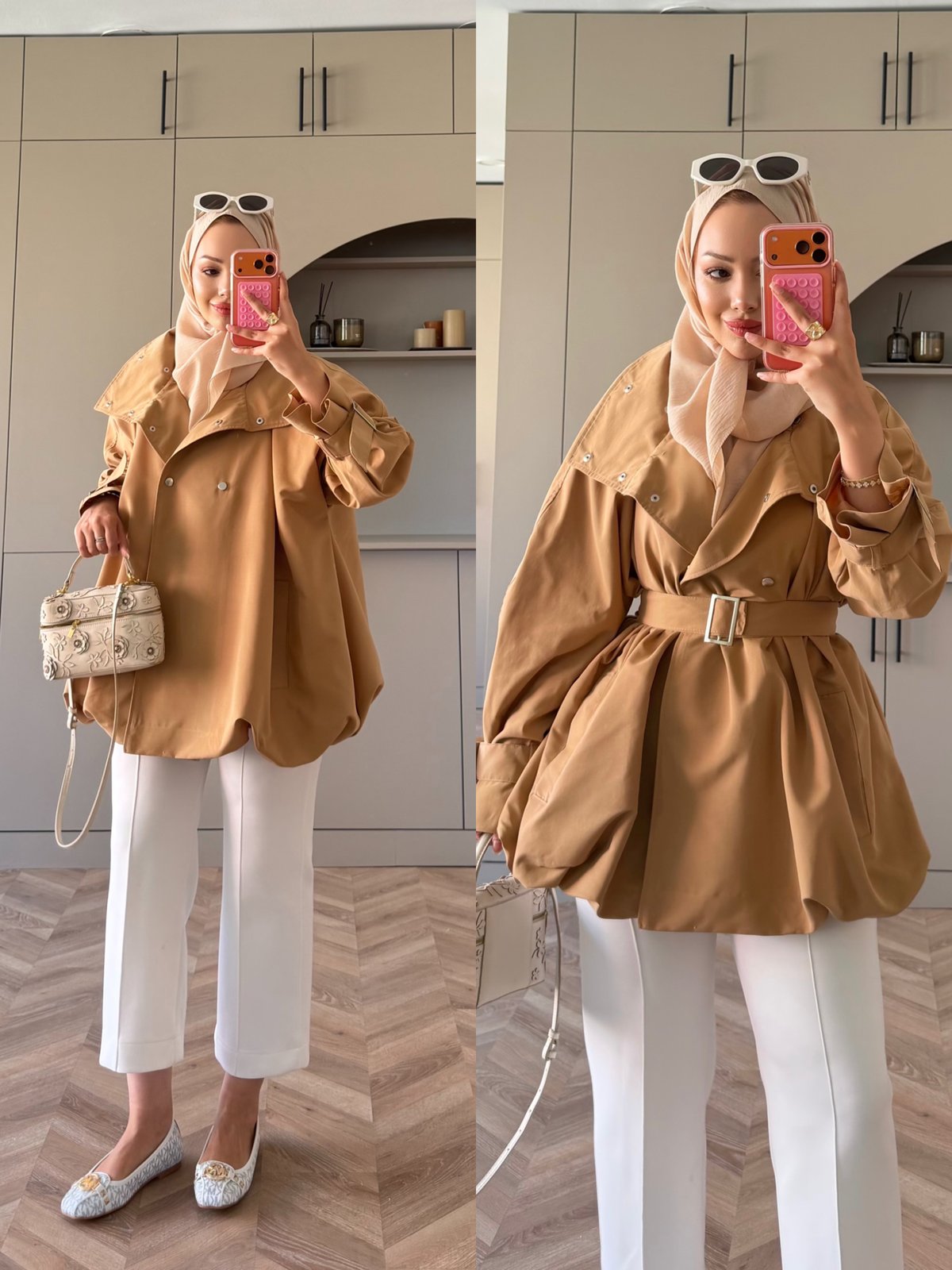 Tuya Çıtçıtlı Bomber Ceket Camel (4568)