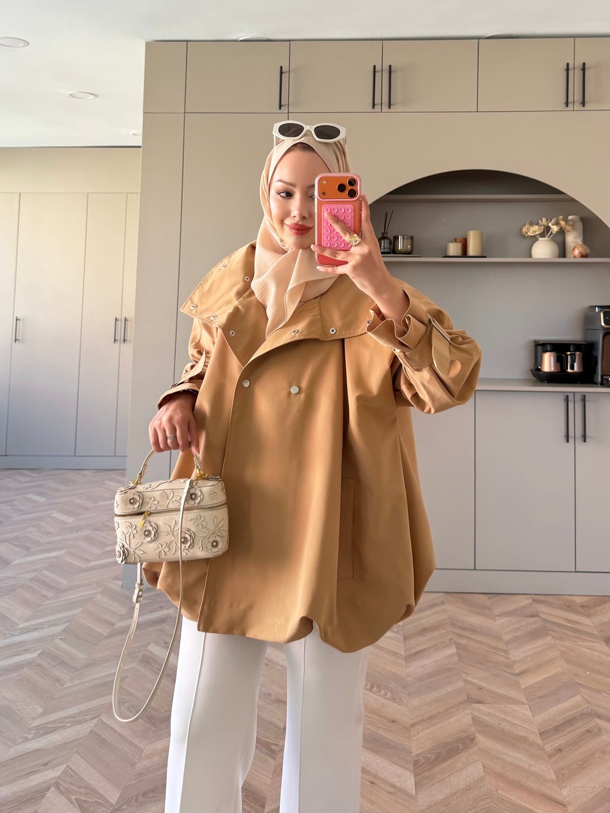 Tuya Çıtçıtlı Bomber Ceket Camel (4568)