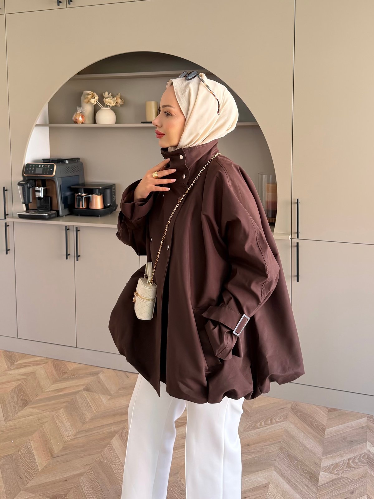 Tuya Çıtçıtlı Bomber Ceket Kahve (4568)