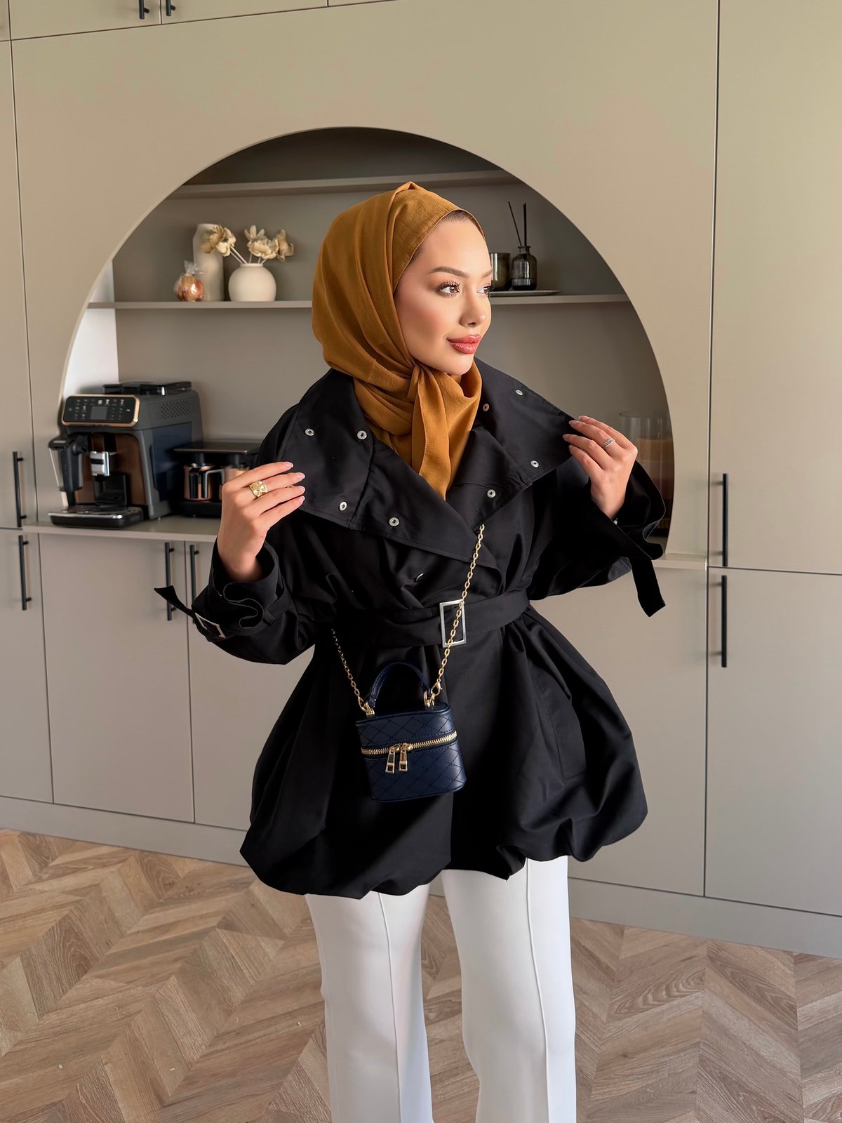 Tuya Çıtçıtlı Bomber Ceket Siyah (4568)