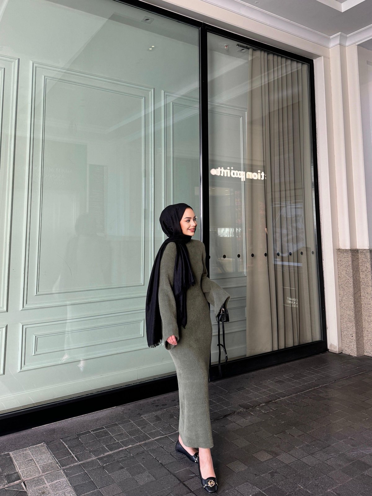 Ursula Sakallı Elbise Haki