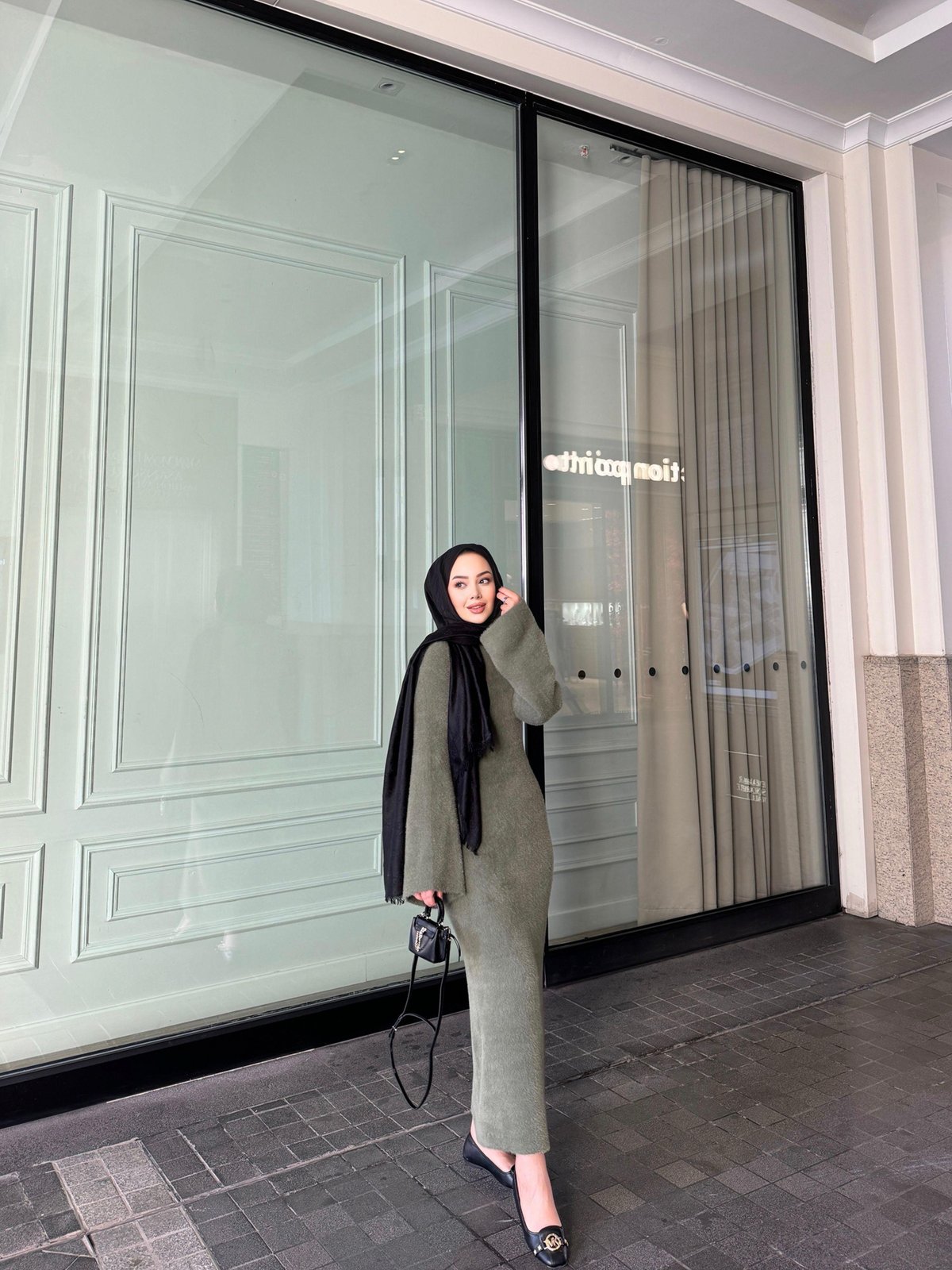 Ursula Sakallı Elbise Haki