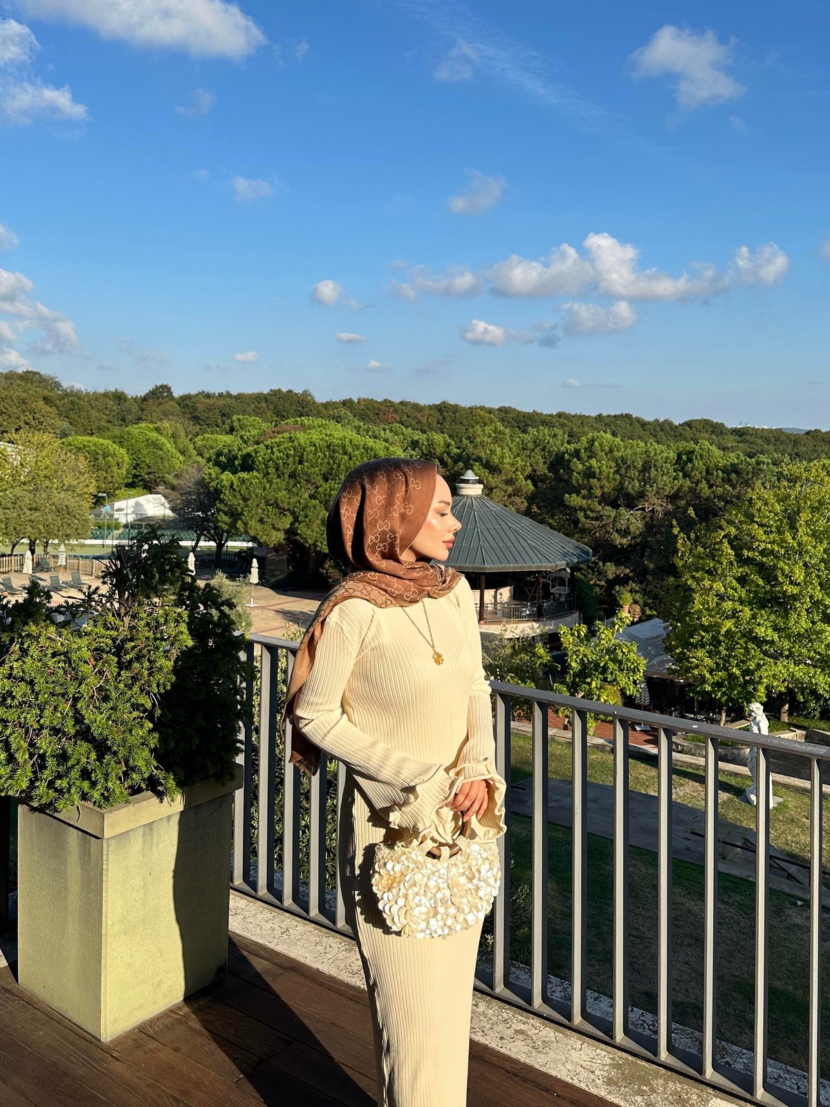 Vanora Triko Elbise Bej