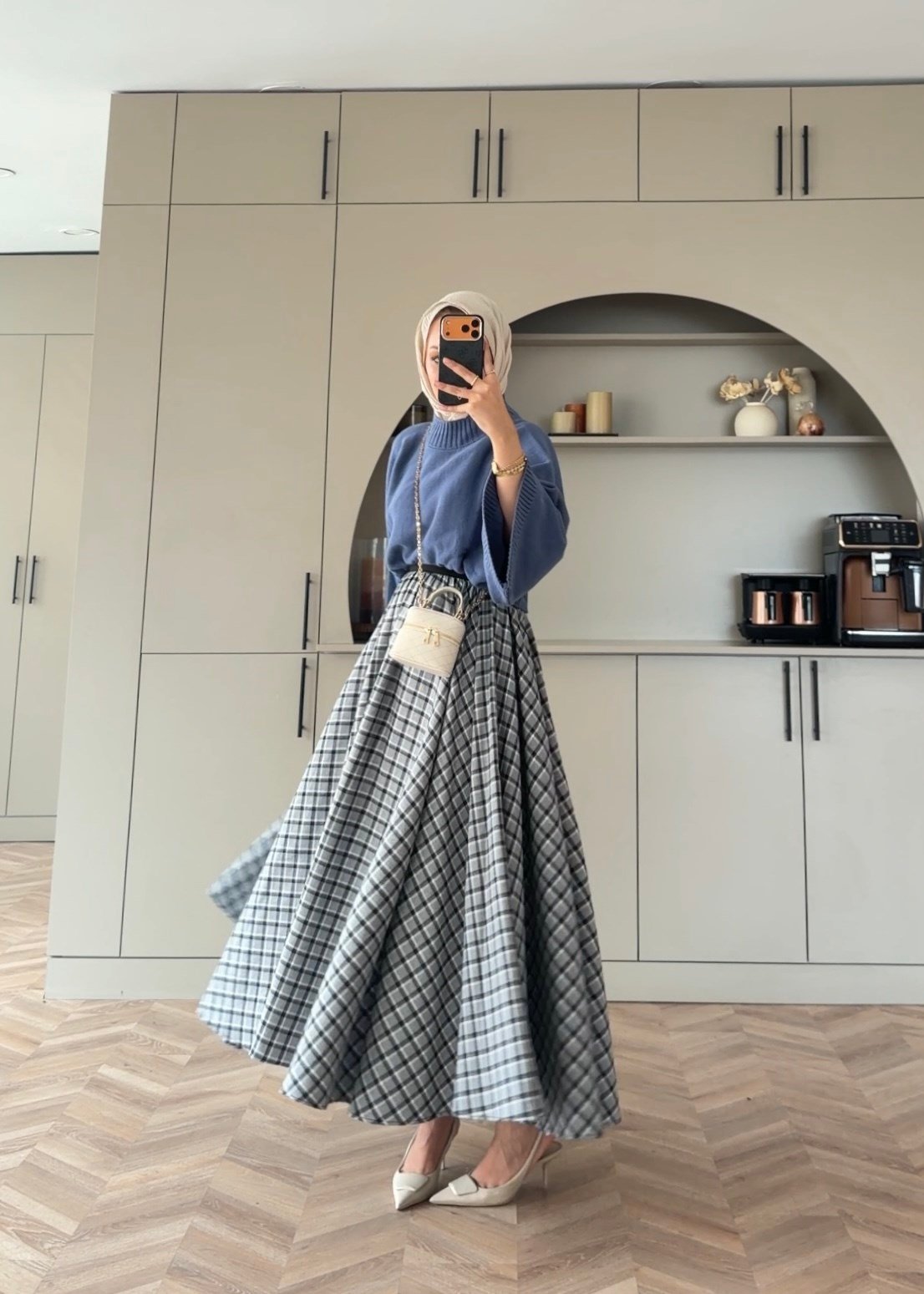 Vellora Ekose Etek Desen 3 Gri